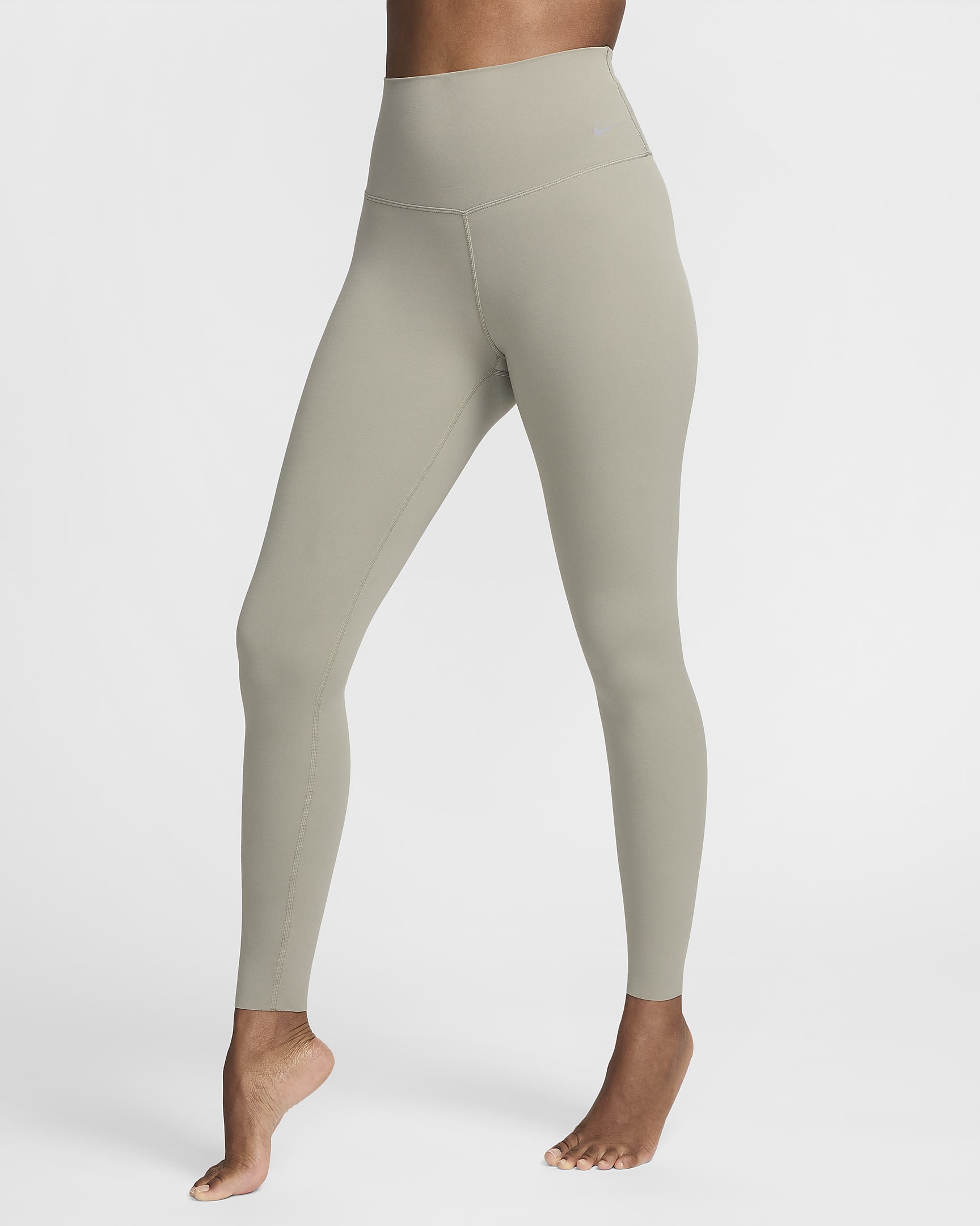 Leggings a todo o comprimento de cintura subida e suporte ligeiro Nike Zenvy para mulher - Light Army/Preto