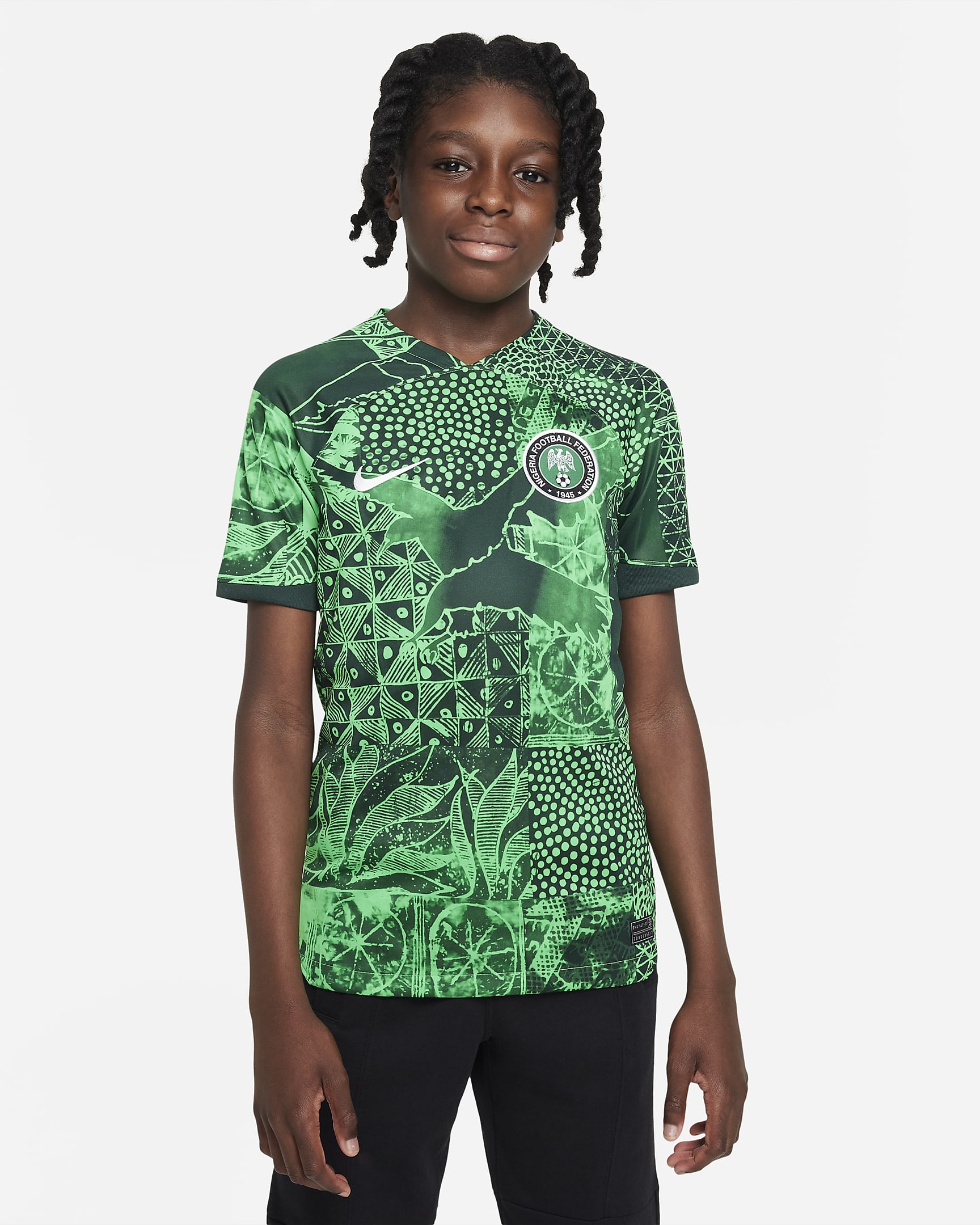 Nigeria 2022/23 Stadium Home Older Kids' Nike Dri-FIT Football Shirt ...