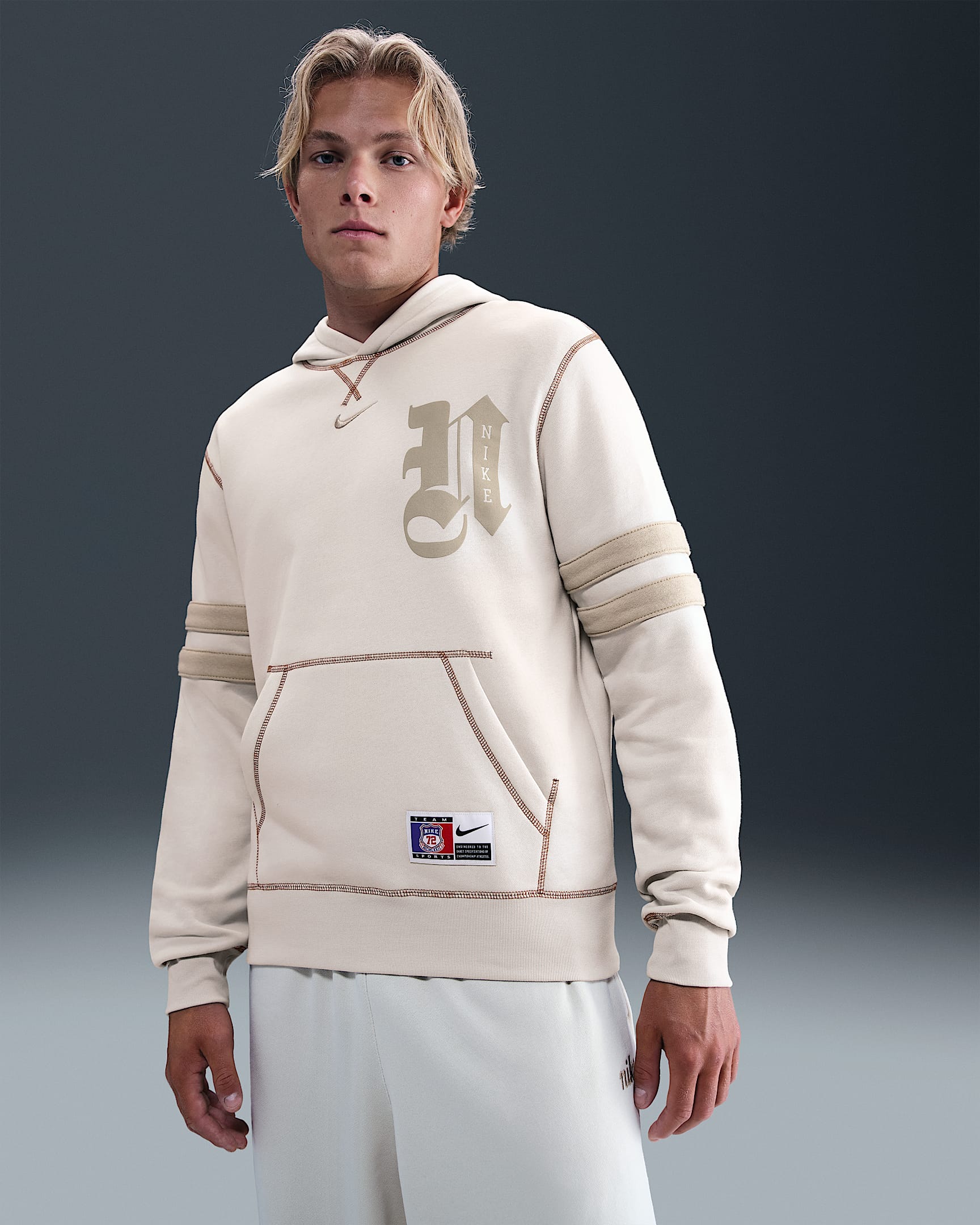 Nike Club Men's Fleece Pullover Hoodie - Light Bone