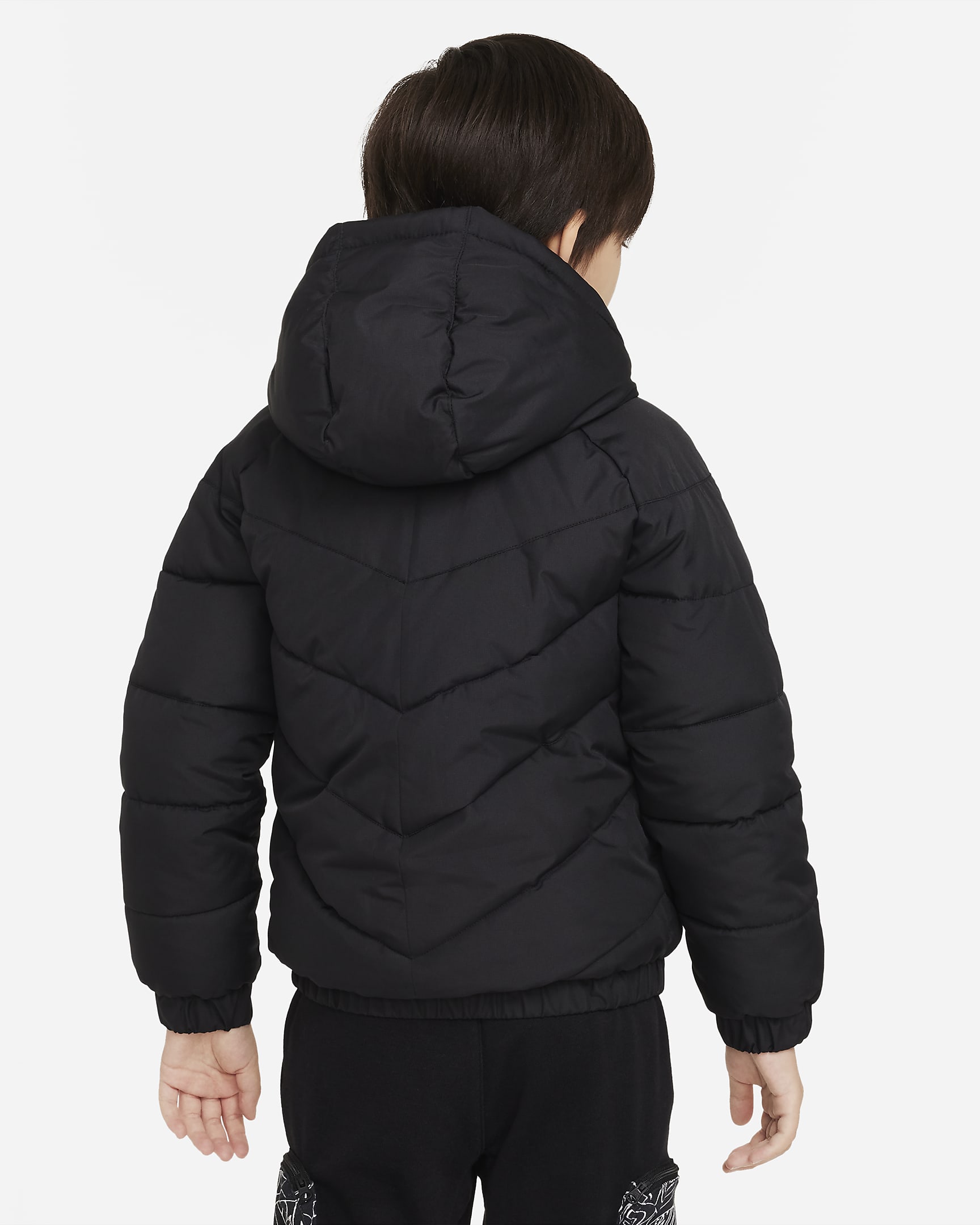Nike Younger Kids' Hooded Chevron Puffer Jacket. Nike HU