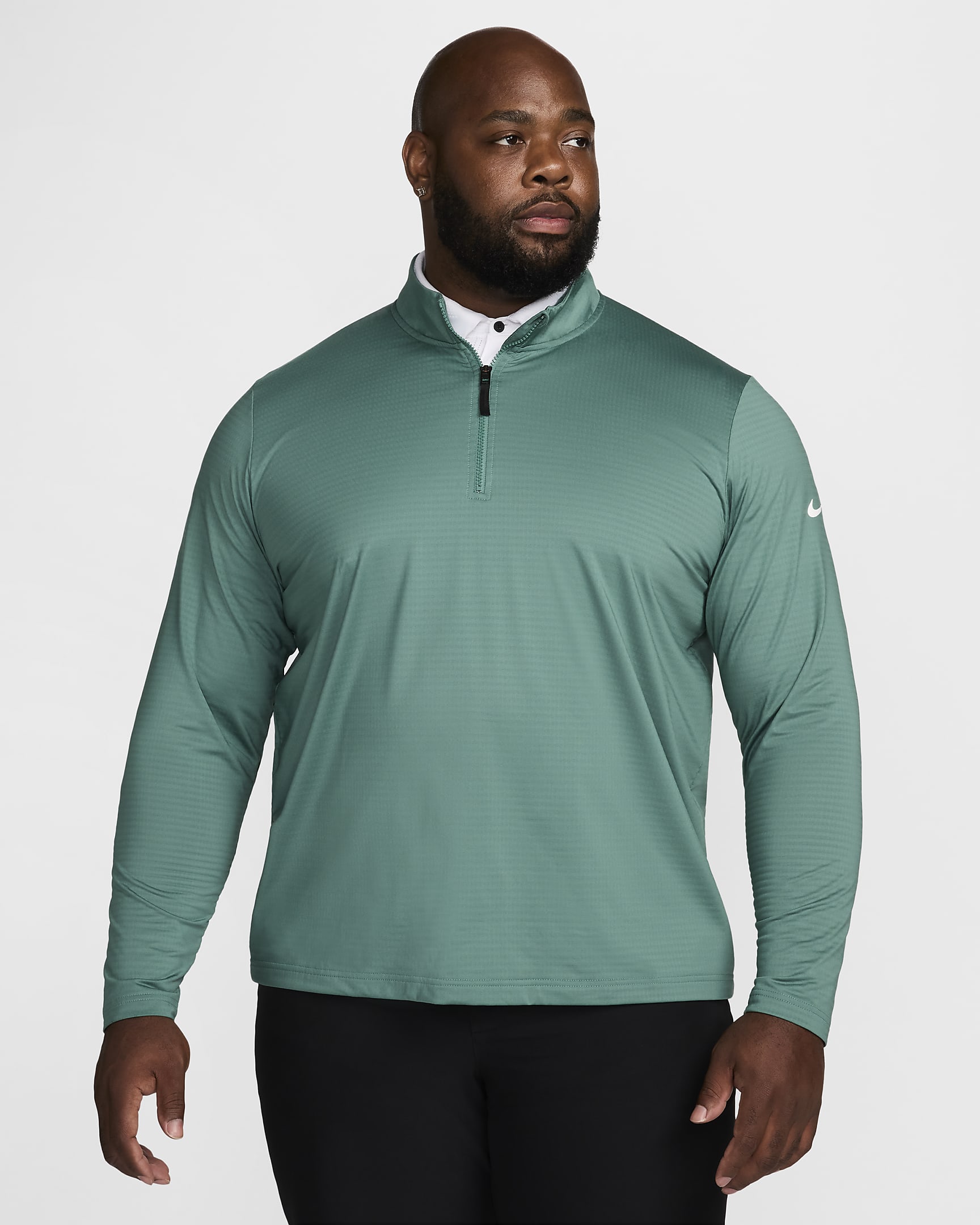 Pánské golfové tričko Nike Victory Dri-FIT s polovičním zipem - Bicoastal/Bílá