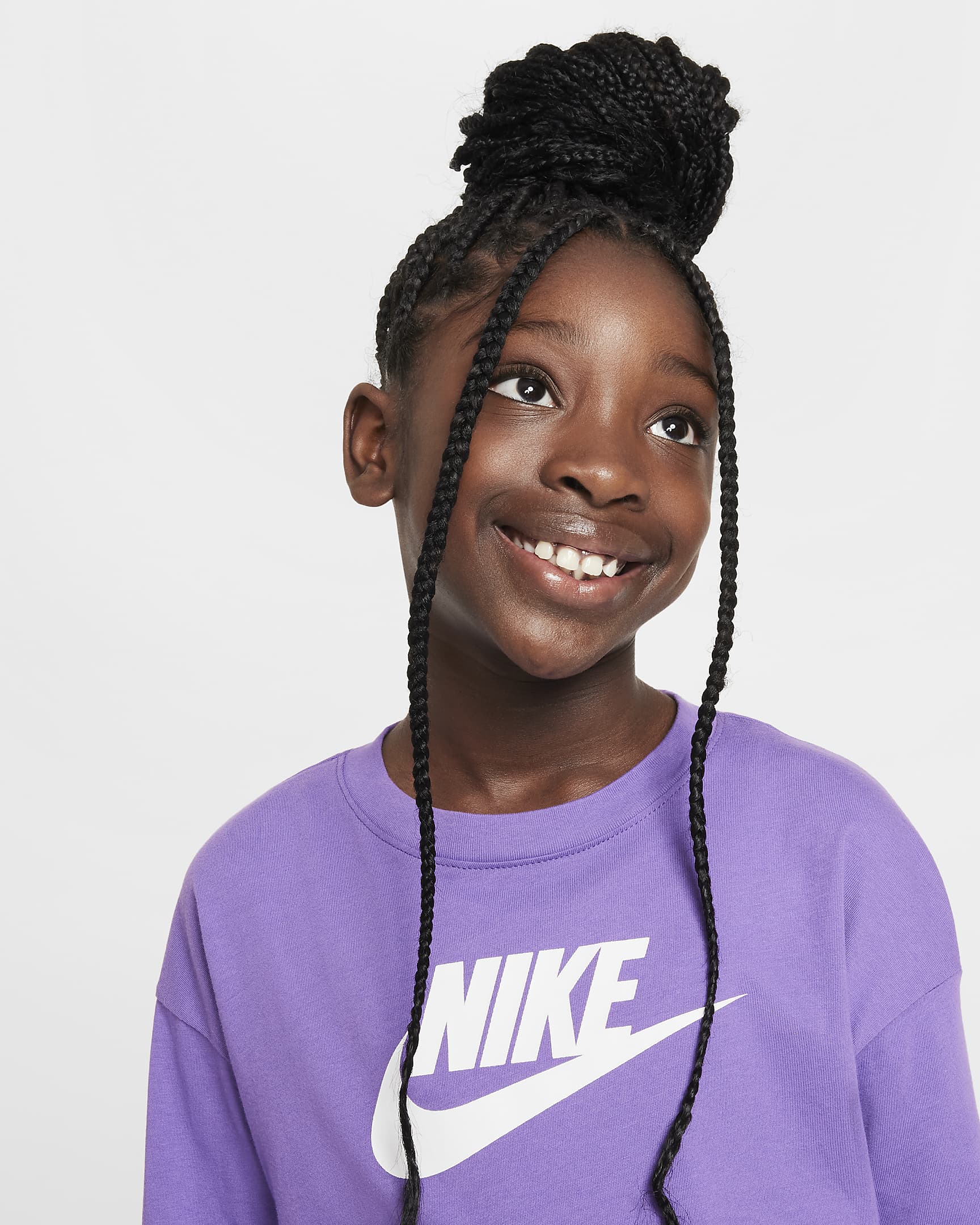 Nike Sportswear Big Kids' (Girls') Long-Sleeve T-Shirt - Black Raspberry