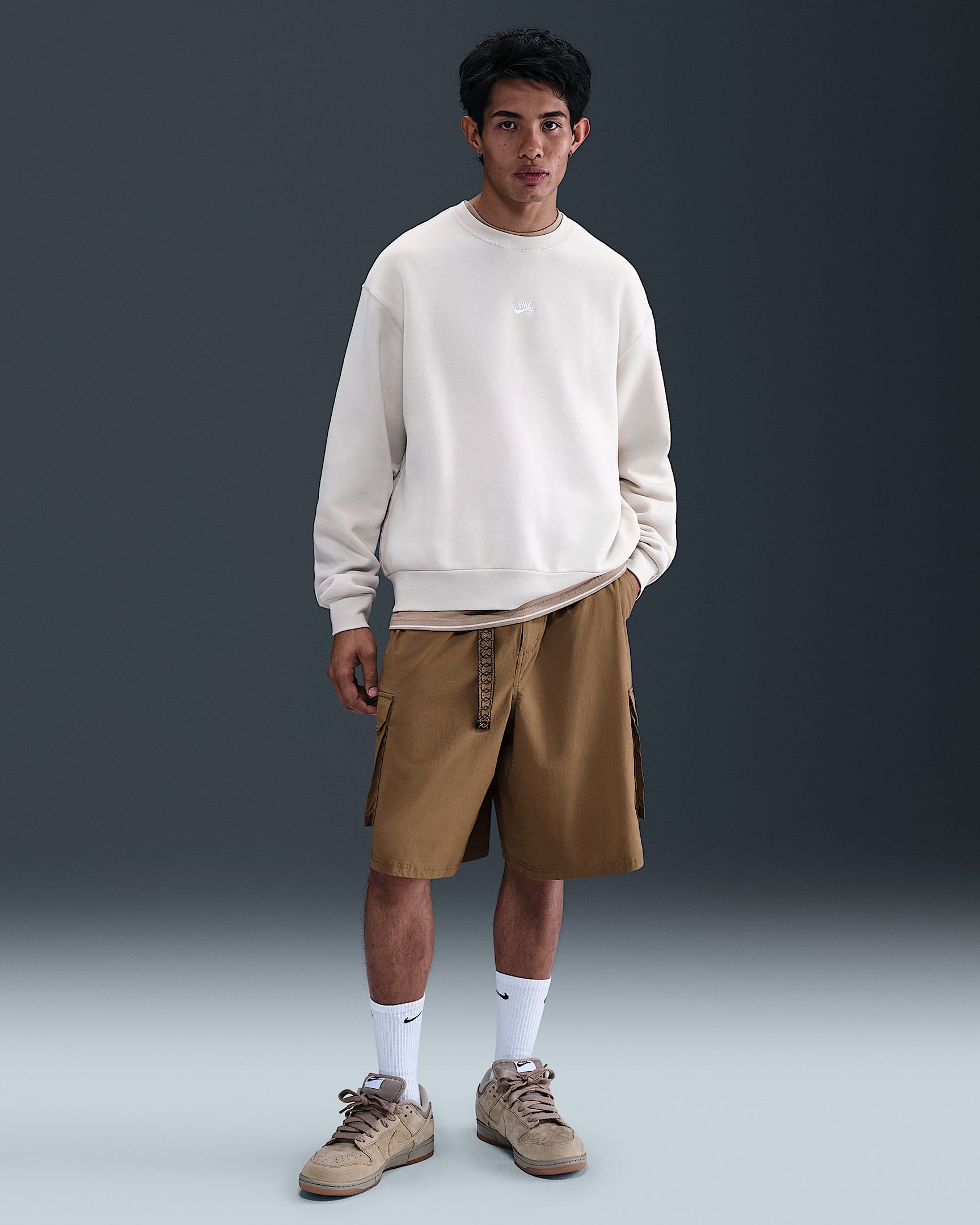 Nike SB Dri-FIT Kearny Cargo Skate Shorts - Mosswood Brown/White