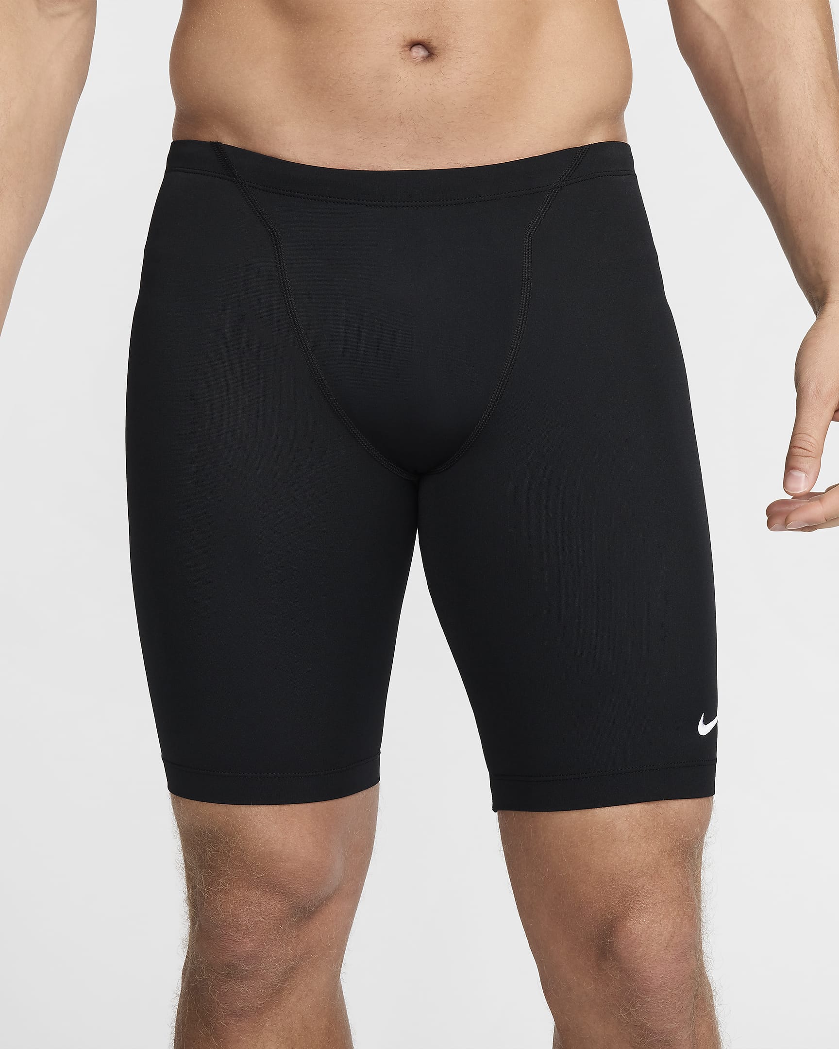 Nike Solid Men's Swimming Jammer - Black/Black/White