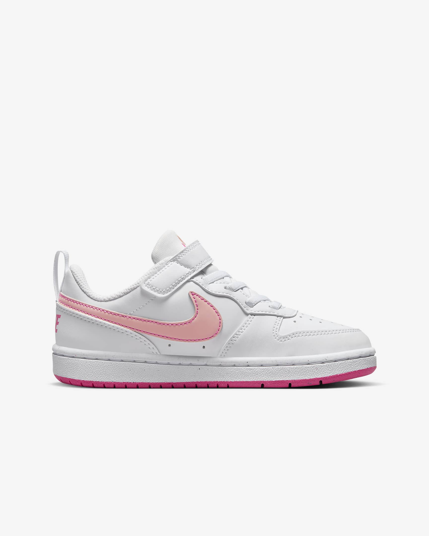 Nike Court Borough Low Recraft Younger Kids' Shoes - White/Pinksicle/Arctic Orange