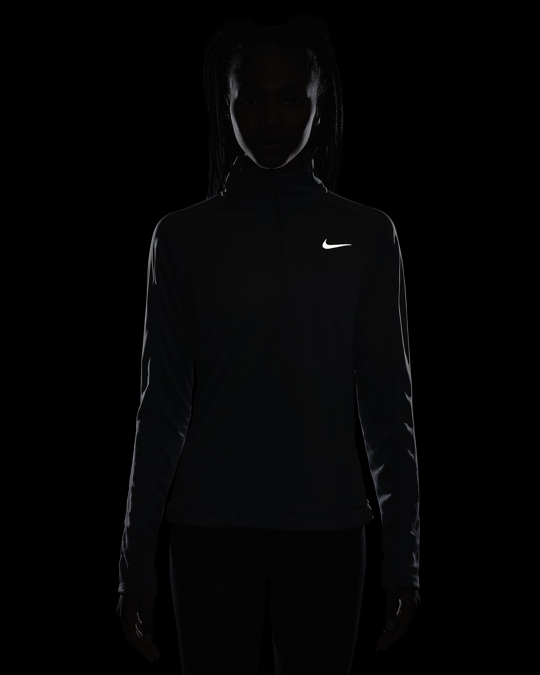 Nike Dri-FIT Pacer Damen-Pullover mit Viertelreißverschluss - Smoke Grey