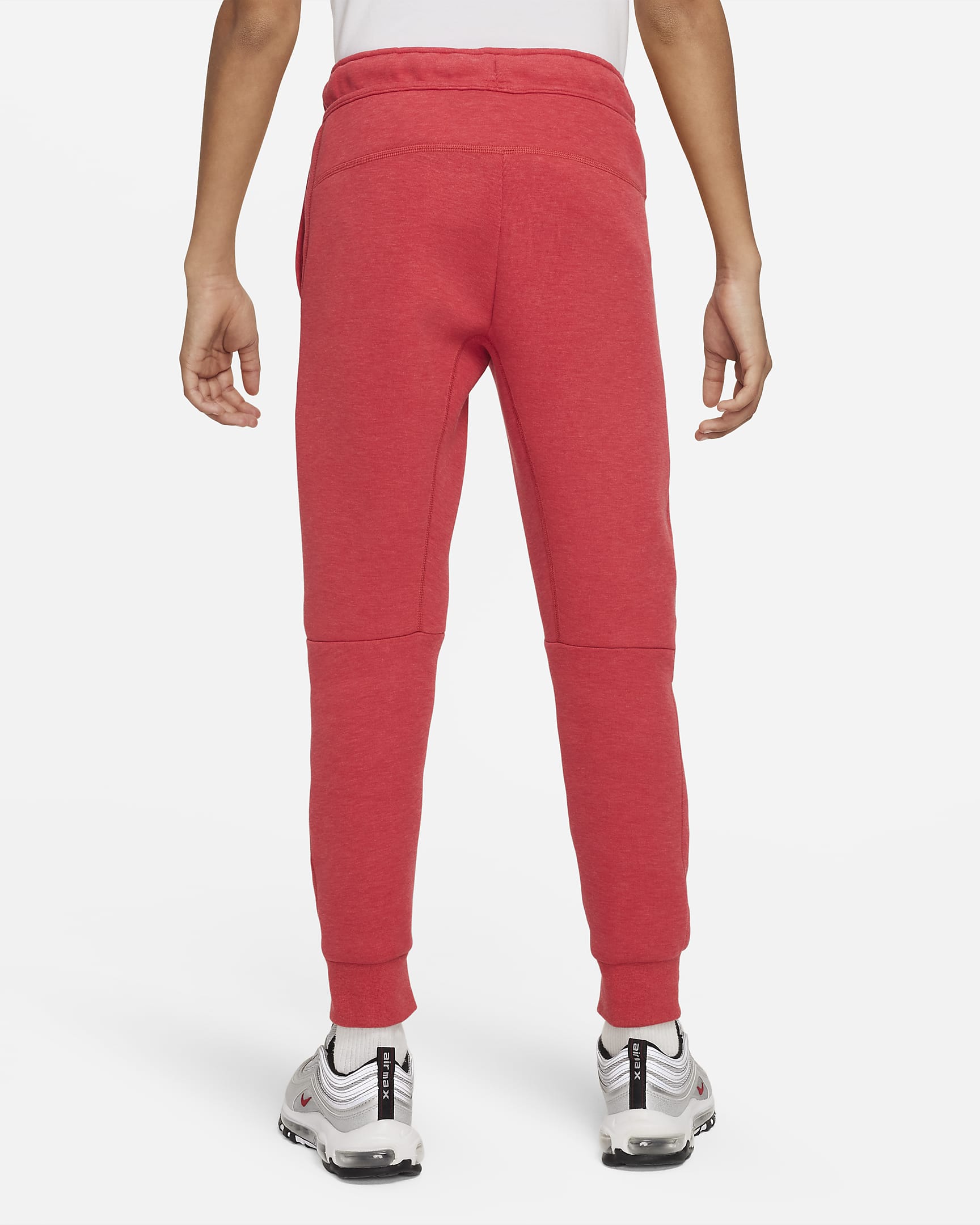 Pantaloni Nike Sportswear Tech Fleece - Ragazzo - Light University Red Heather/Nero/Nero