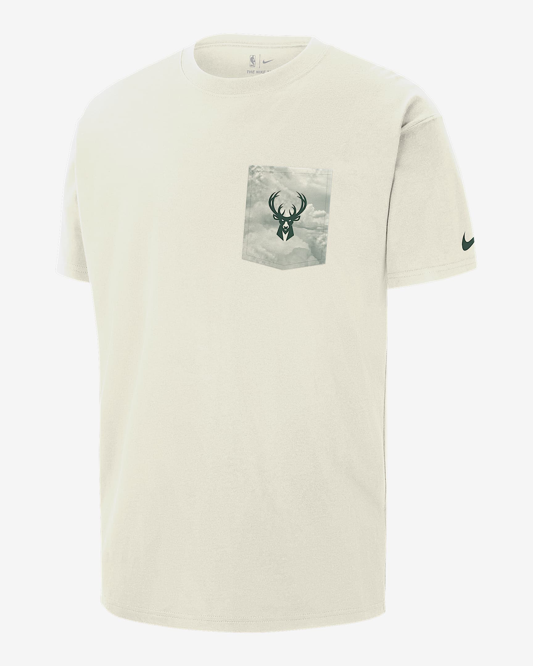 Milwaukee Bucks Courtside Men's Nike NBA Max90 T-Shirt - Sail