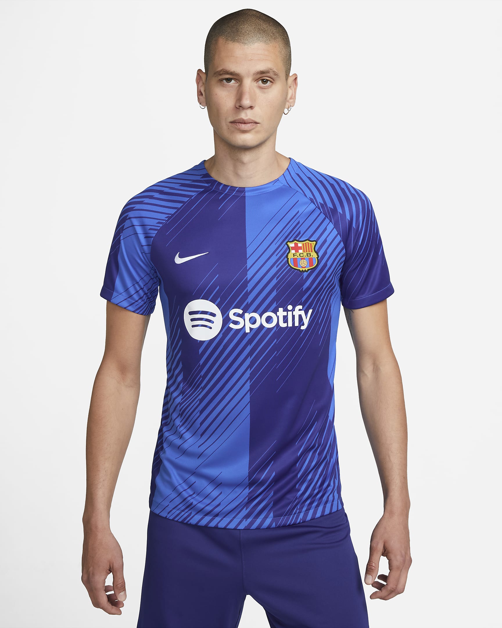 F.C. Barcelona Academy Pro Men's Nike Dri-FIT Pre-Match Football Top - Royal Blue/Royal Blue/Deep Royal Blue/White