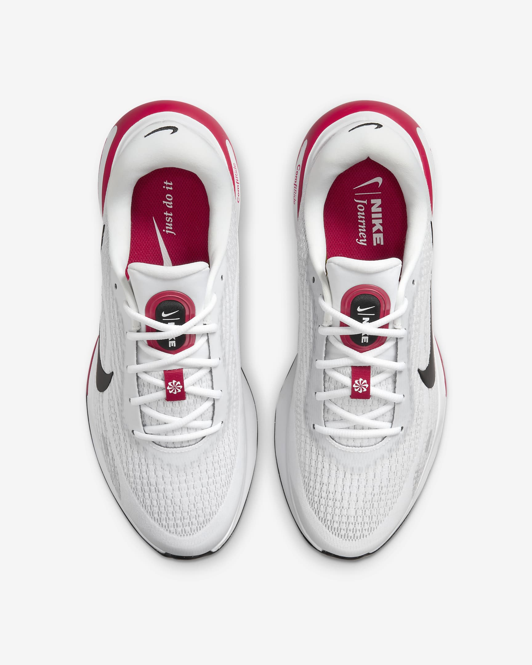 Tenis de correr en pavimento para hombre Nike Journey Run - Blanco/Rojo pasión/Gris cemento/Negro