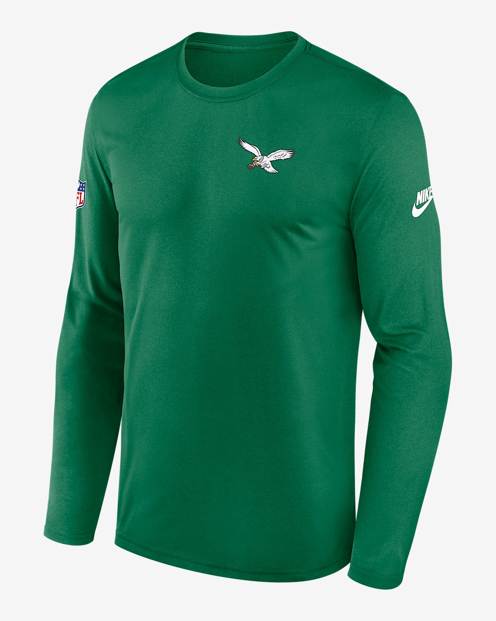 Playera de manga larga Nike Dri-FIT de la NFL para hombre Philadelphia Eagles Alt Legend Small Logo - Verde