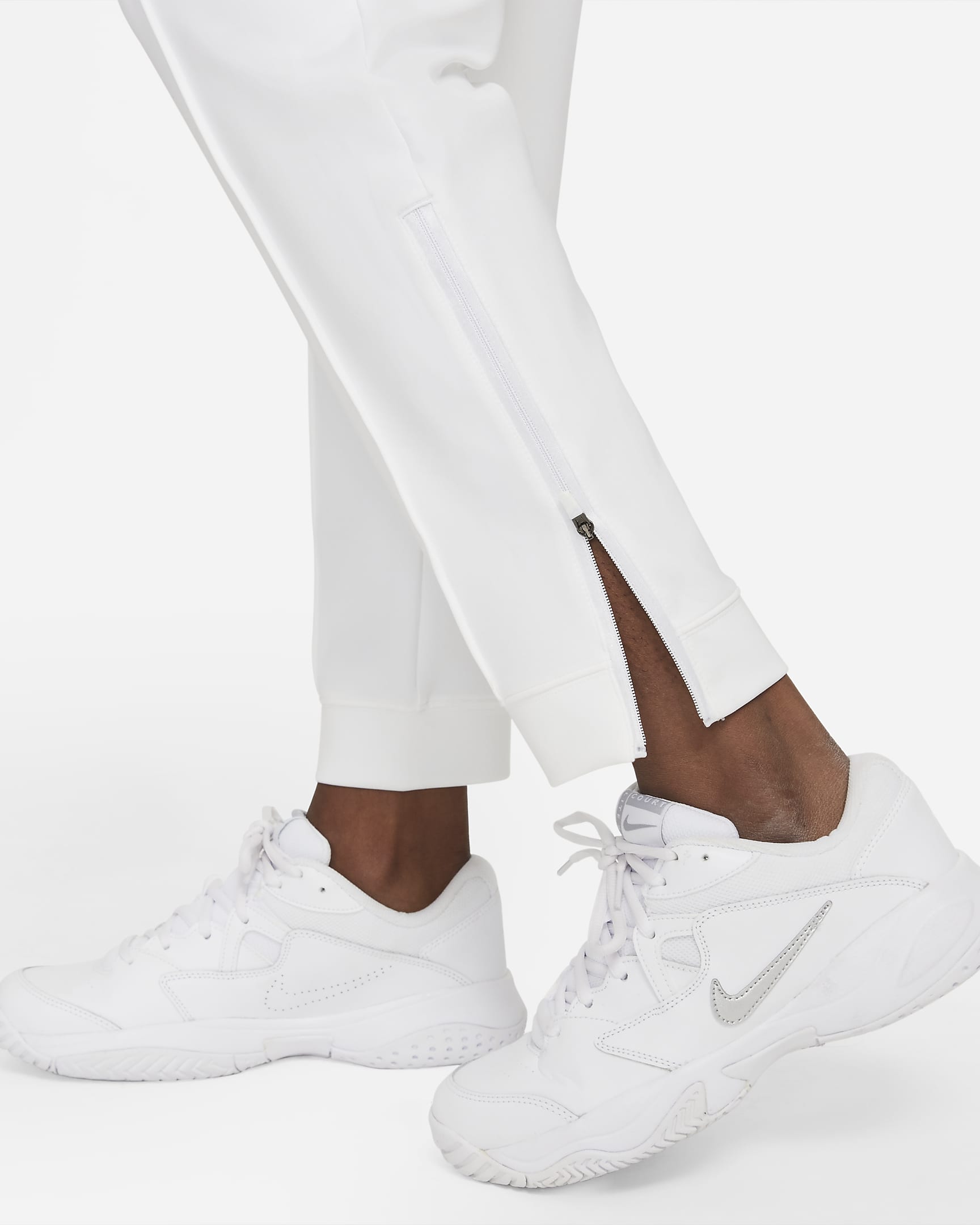 NikeCourt Dri-FIT Women's Knit Tennis Trousers - White