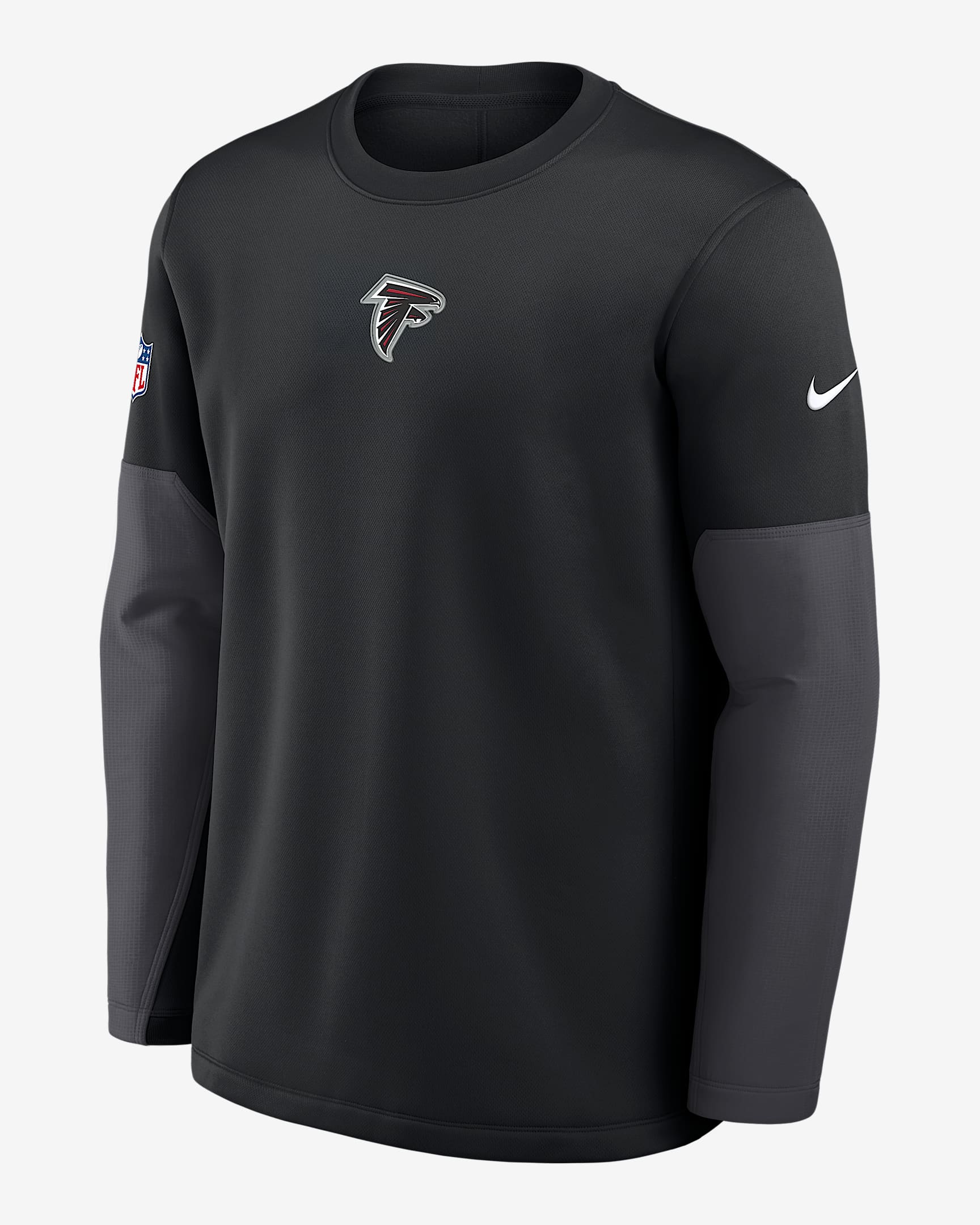 Playera de manga larga Nike Therma-FIT de la NFL para hombre Atlanta Falcons Scripted To Win Sideline Coach - Negro