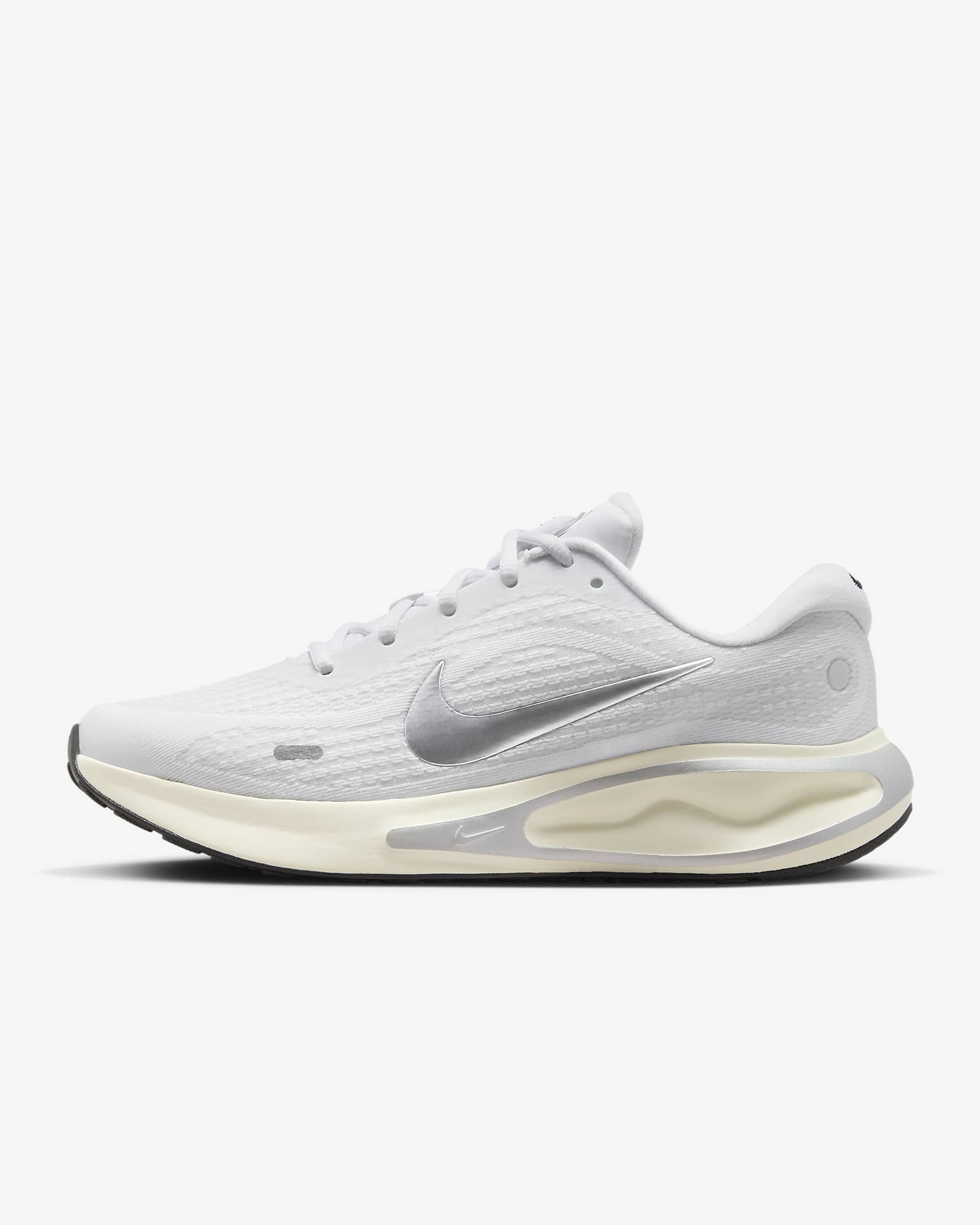 Tenis de correr en pavimento para mujer Nike Journey Run - Blanco/Tinte platino/Leche de coco/Plata metalizado