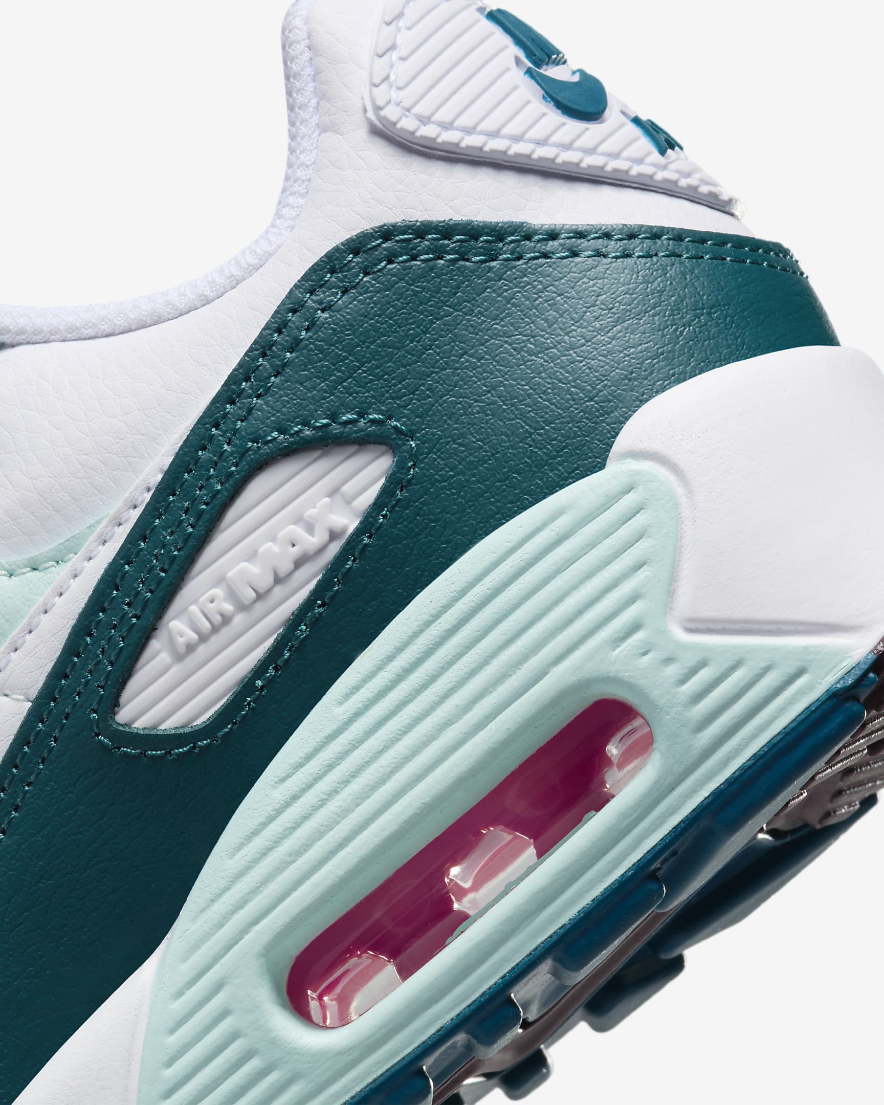 Nike Air Max 90 LTR Older Kids' Shoes - White/Jade Ice/Geode Teal/White