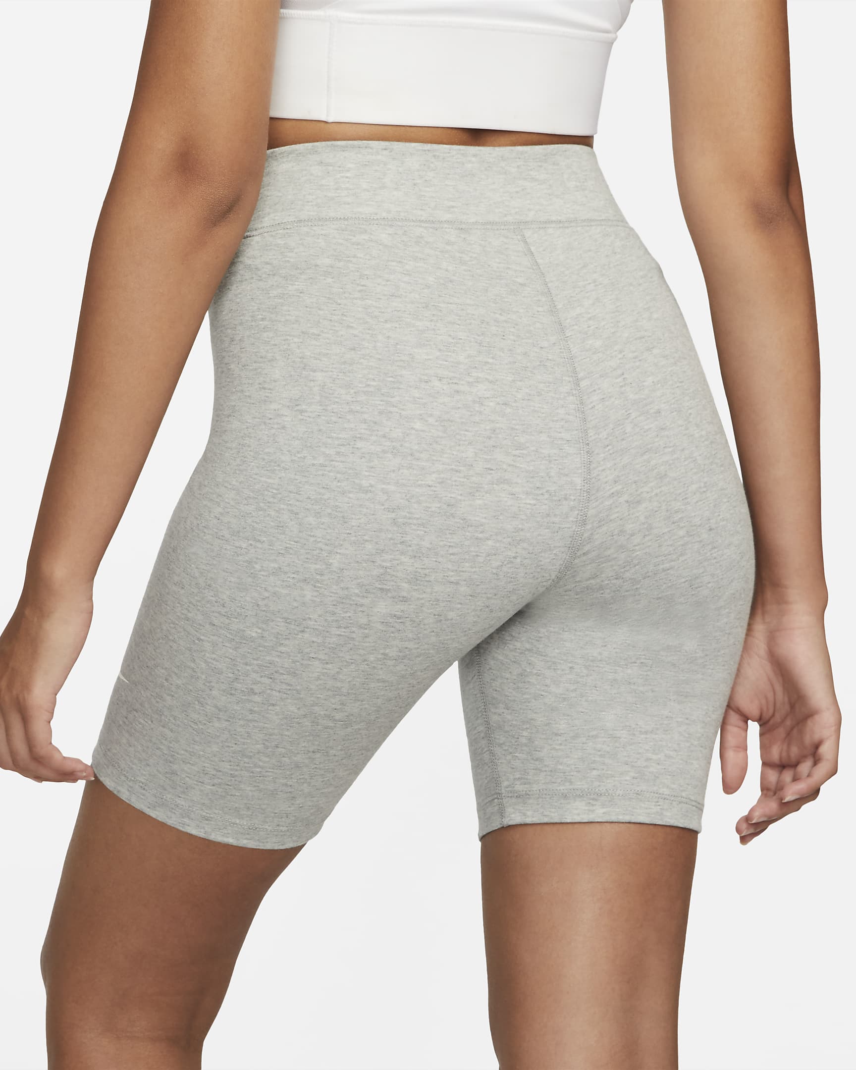 Shorts de ciclismo de tiro alto de 20 cm para mujer Nike Sportswear Classic - Gris oscuro jaspeado/Vela