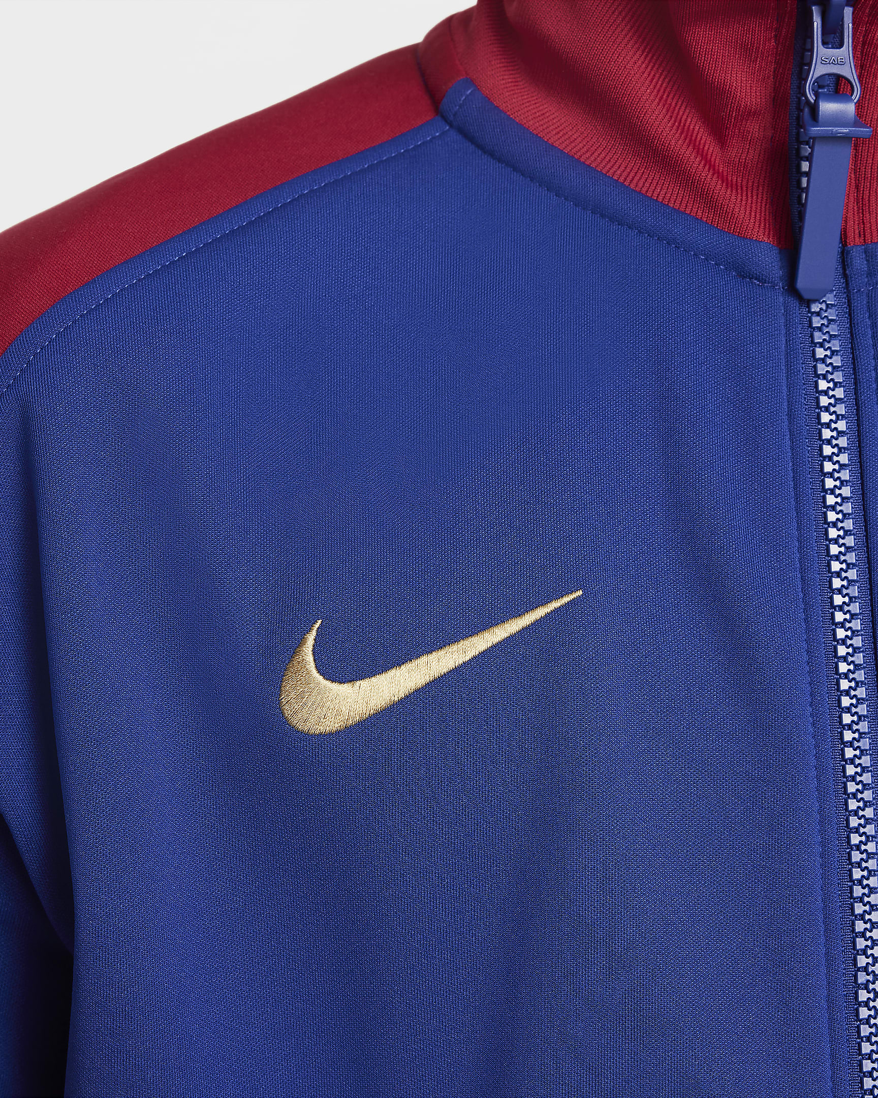 Giacca Anthem da calcio Nike Dri-FIT FC Barcelona Academy Pro per ragazzo/a – Home - Deep Royal Blue/Noble Red/Club Gold