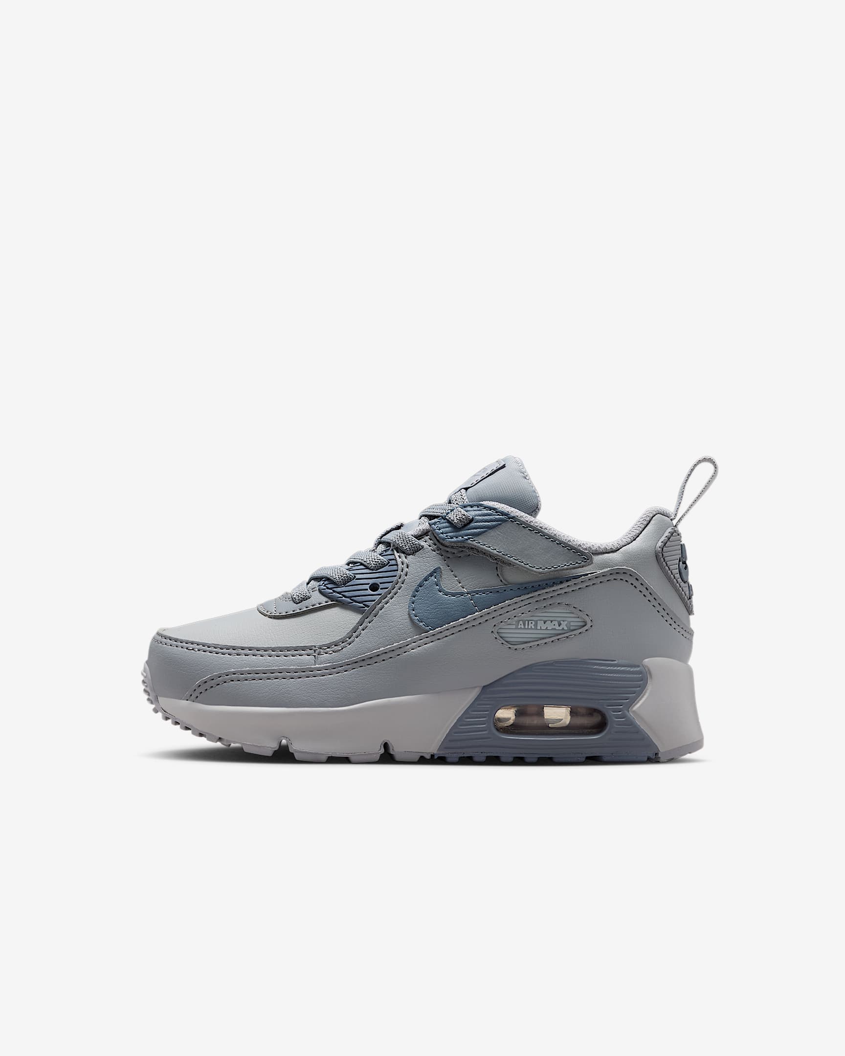 Nike Air Max 90 EasyOn-sko til mindre børn - Wolf Grey/Stealth/Armory Blue