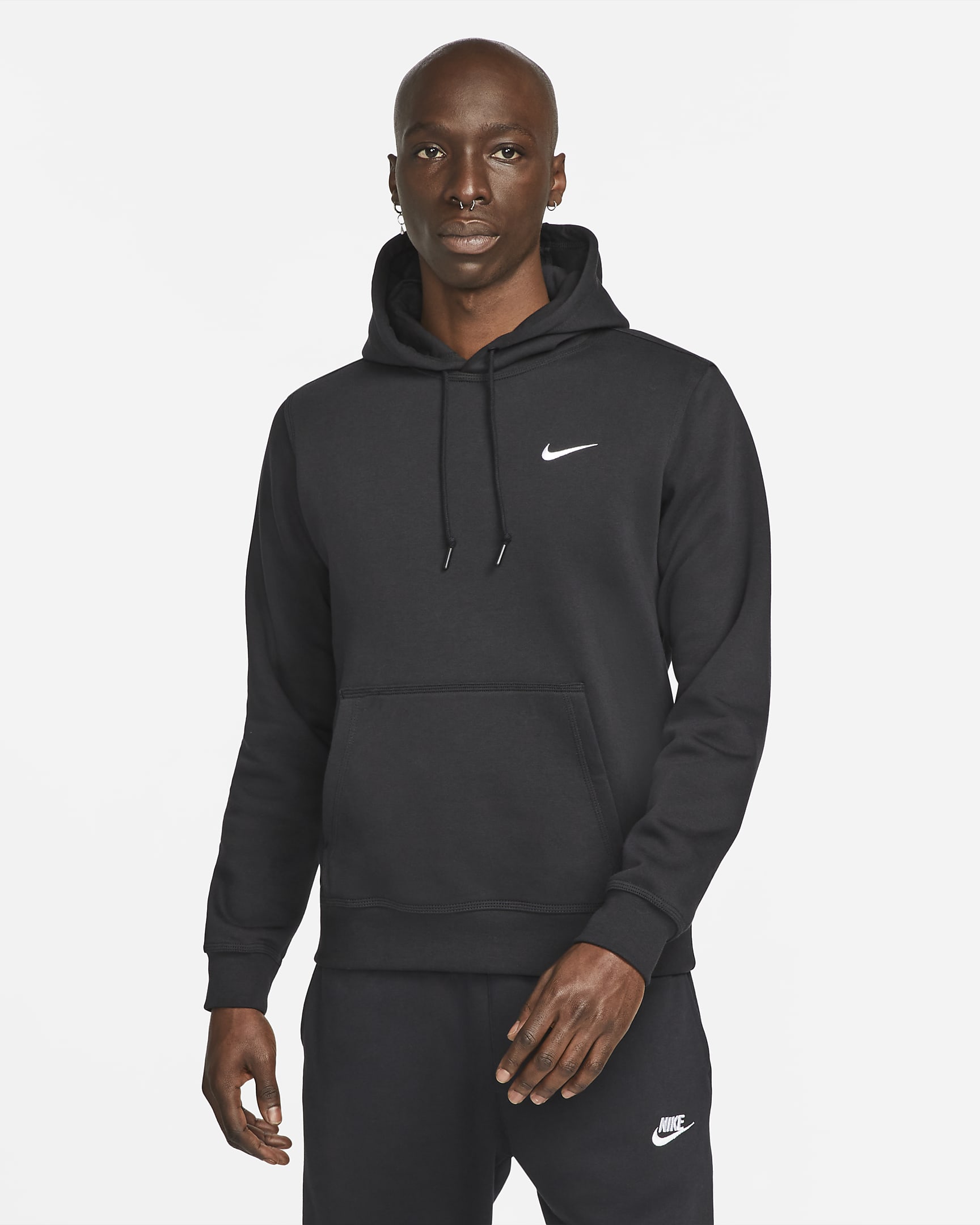 Nike Sportswear Swoosh Men's Hoodie - Black/White