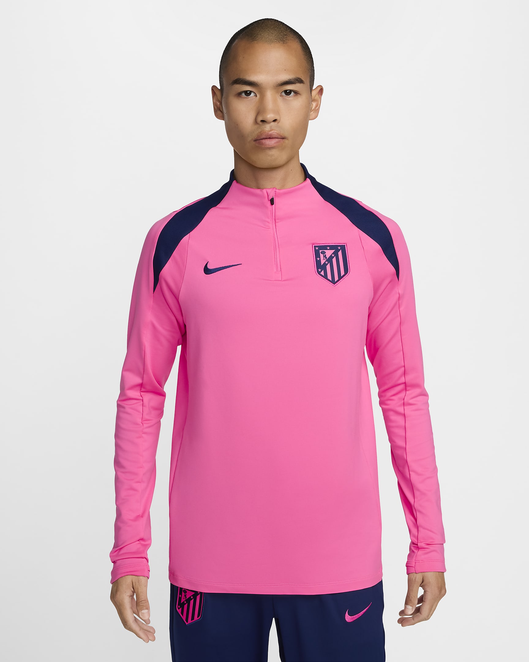 Męska treningowa koszulka piłkarska Nike Dri-FIT  Atlético Madryt Strike (wersja trzecia) - Pink Glow/Blue Void