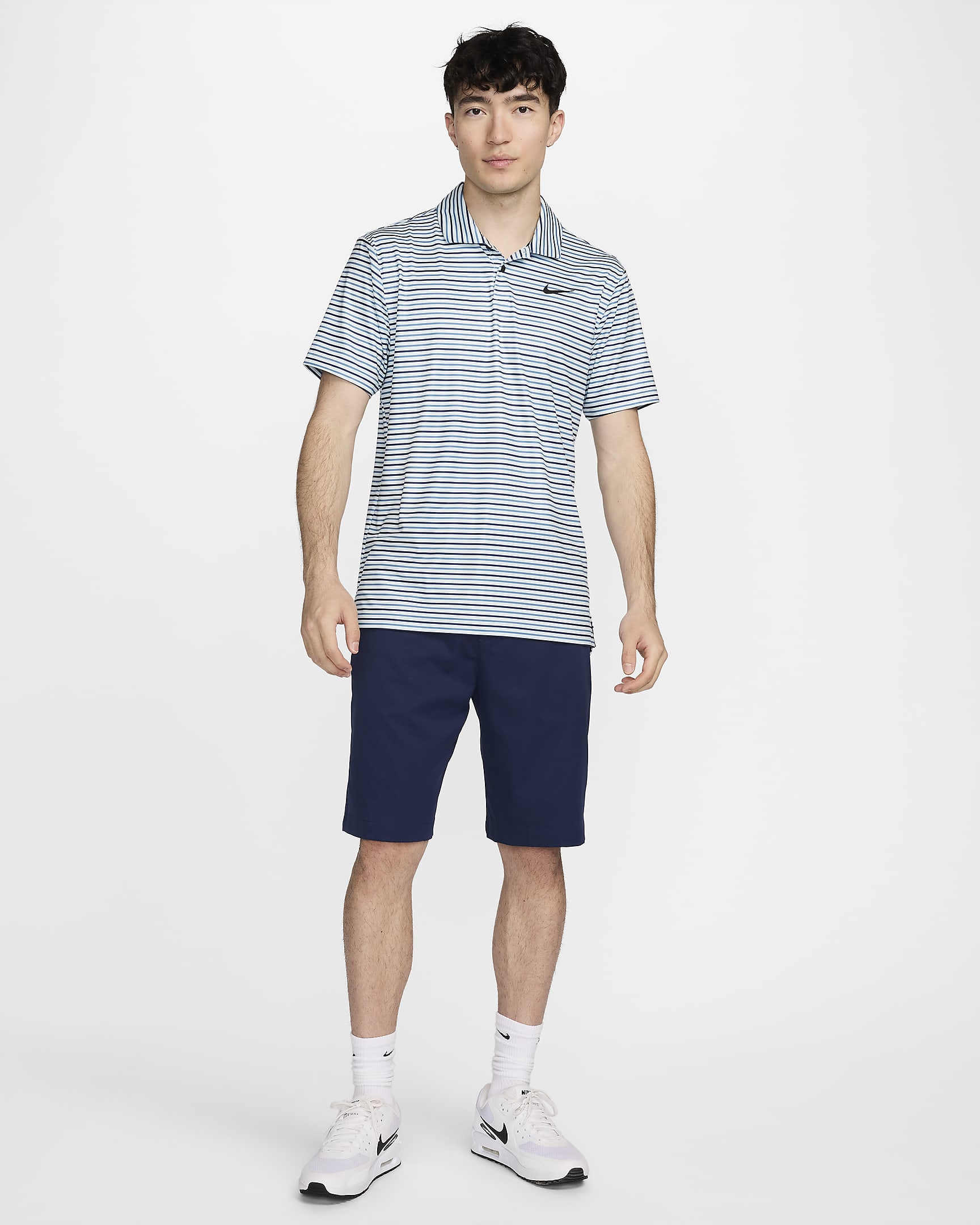 Nike Tour Men's Dri-FIT Striped Golf Polo - Glacier Blue/Black