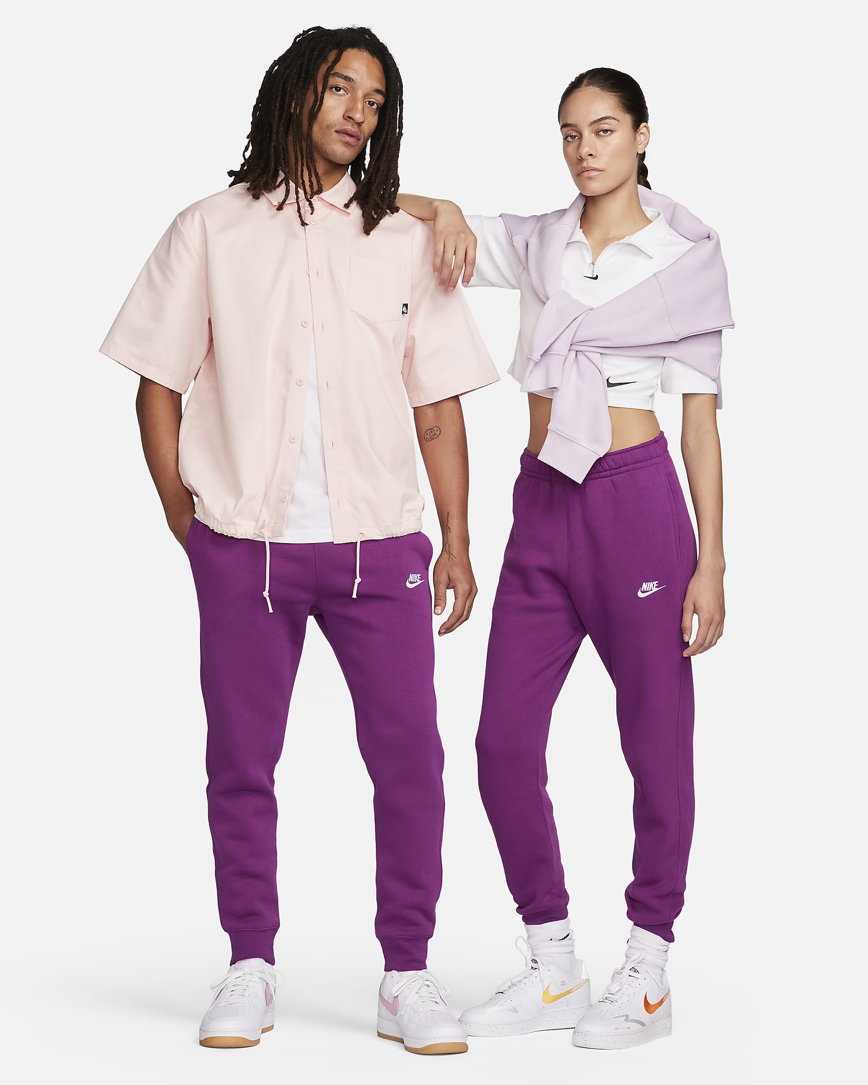 Joggers Nike Sportswear Club Fleece - Violeta viotech/Violeta viotech/Blanco