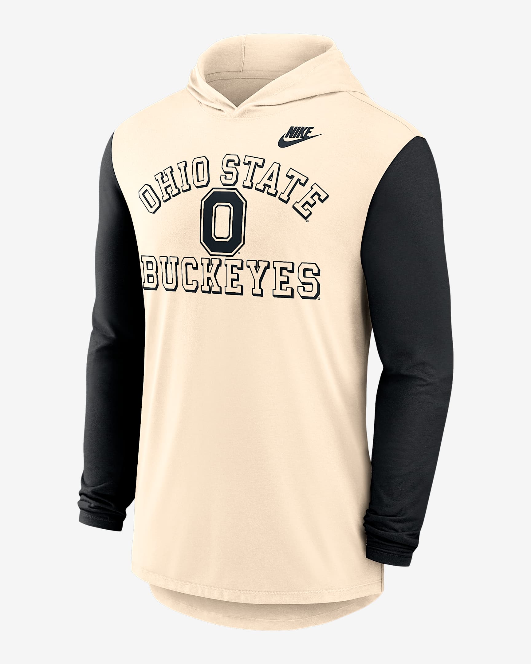 Ohio State Legacy Men's Nike Dri-FIT College Long-Sleeve Hooded T-Shirt - Natural