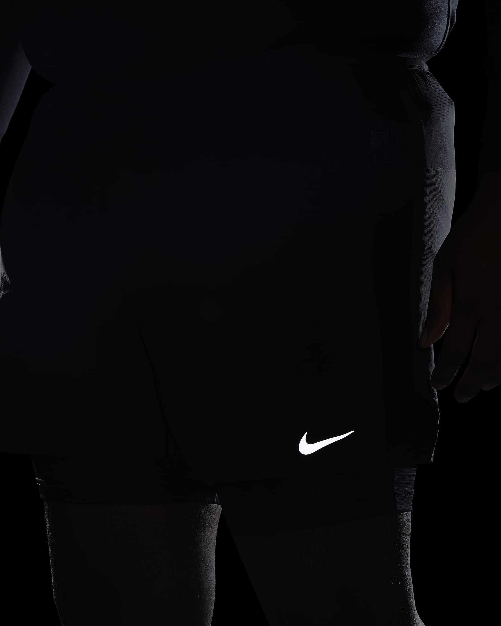 Nike Stride Dri-FIT Hybrid-Laufshorts für Herren (ca. 12,5 cm) - Schwarz/Schwarz/Schwarz