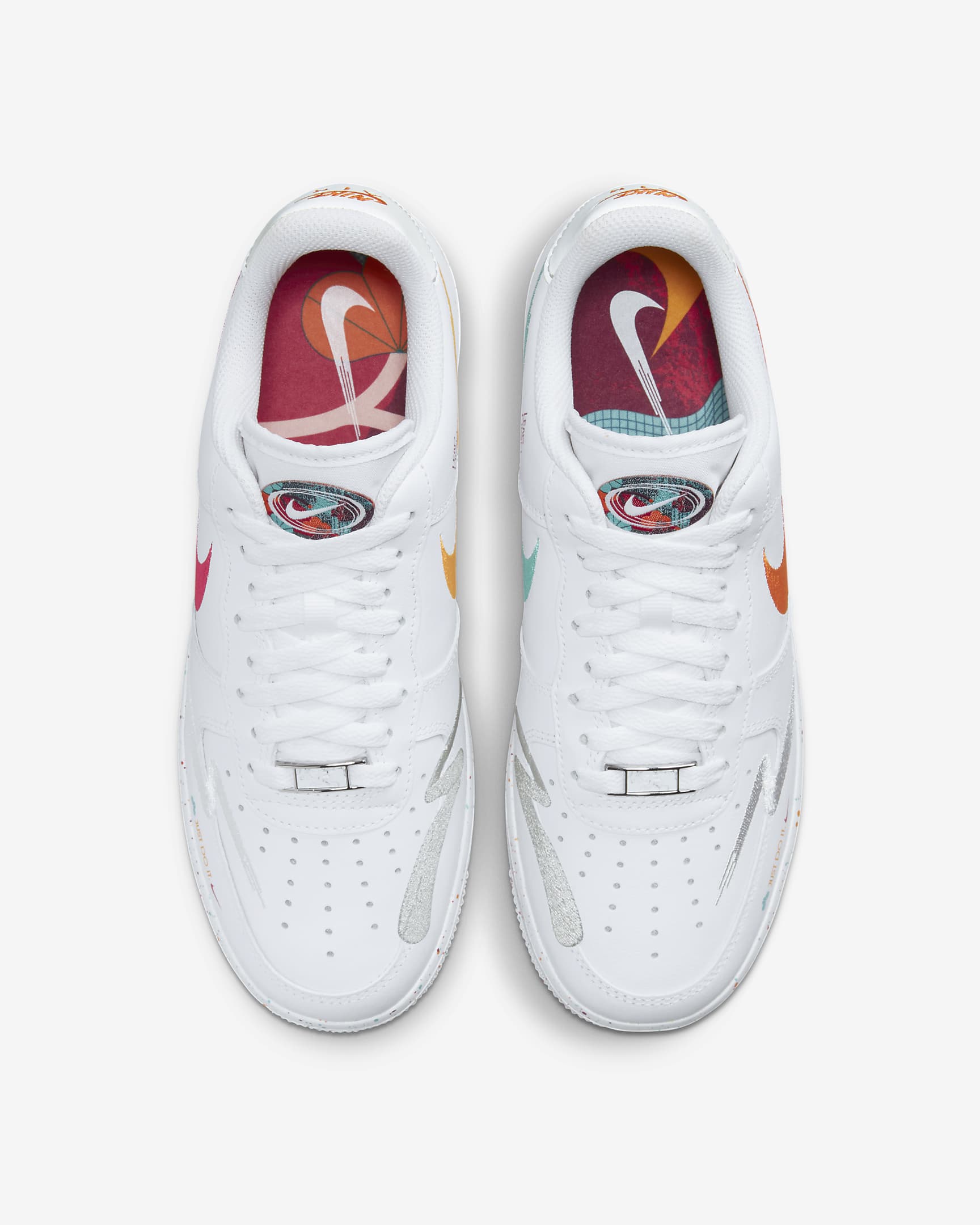 Nike Air Force 1 '07 LX Women's Shoes - White/White/Safety Orange/Washed Teal