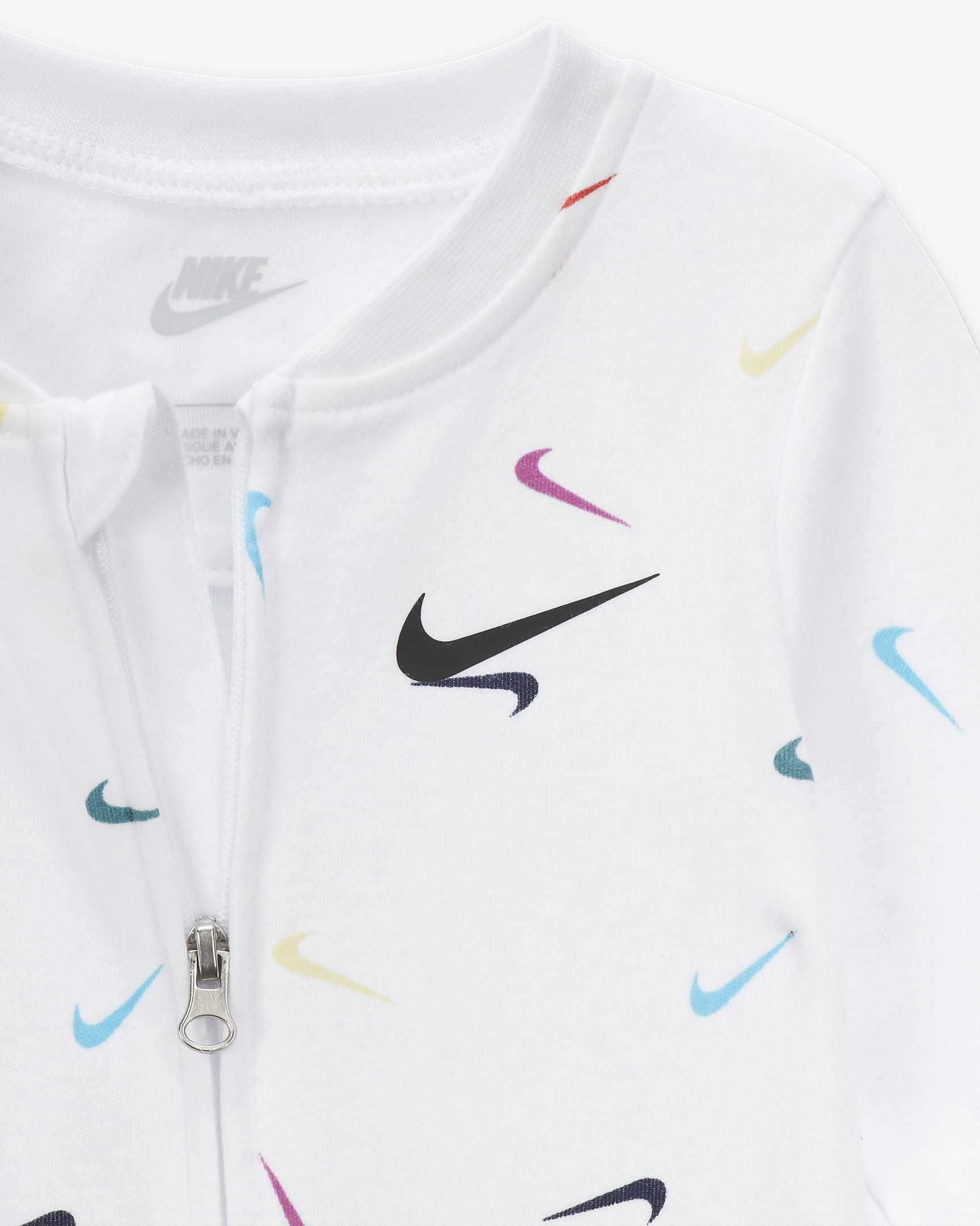 Nike Swooshfetti Footed Coverall Baby Coverall - White