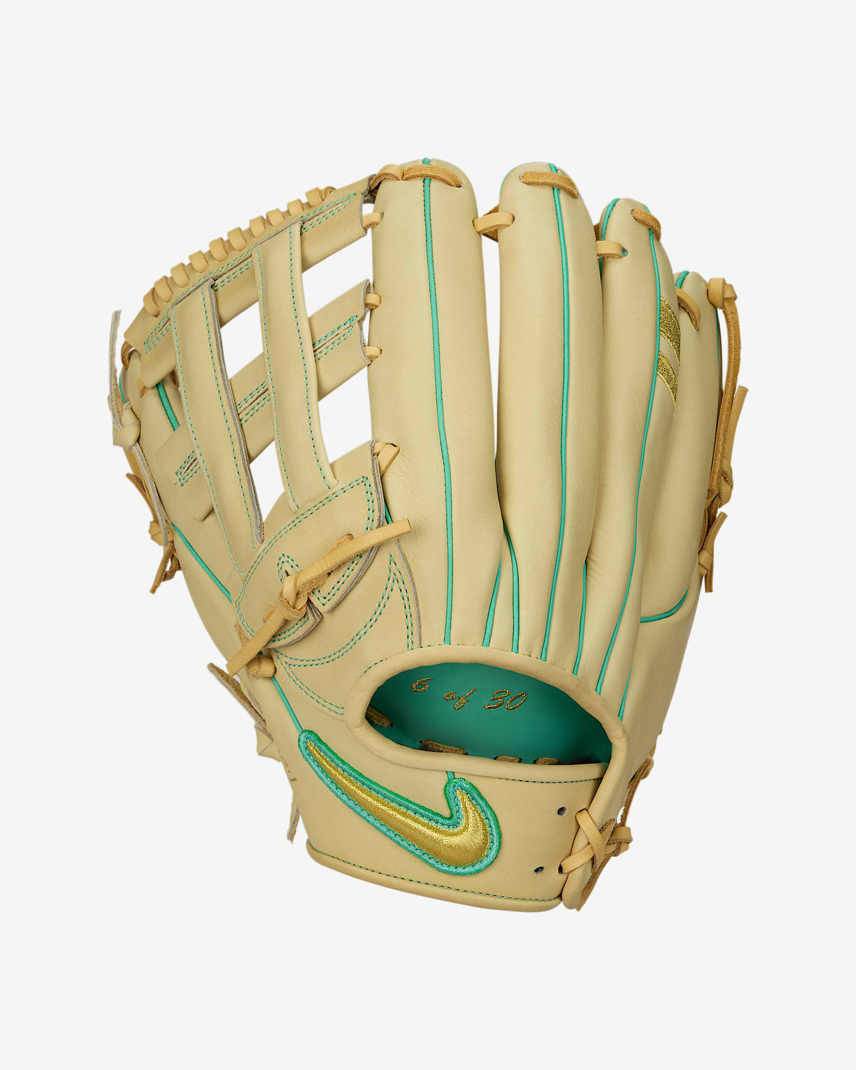 Nike SHA|DO Elite J Series Baseball Fielding Glove (Left-Handed Throw) - Alabaster/Metallic Gold