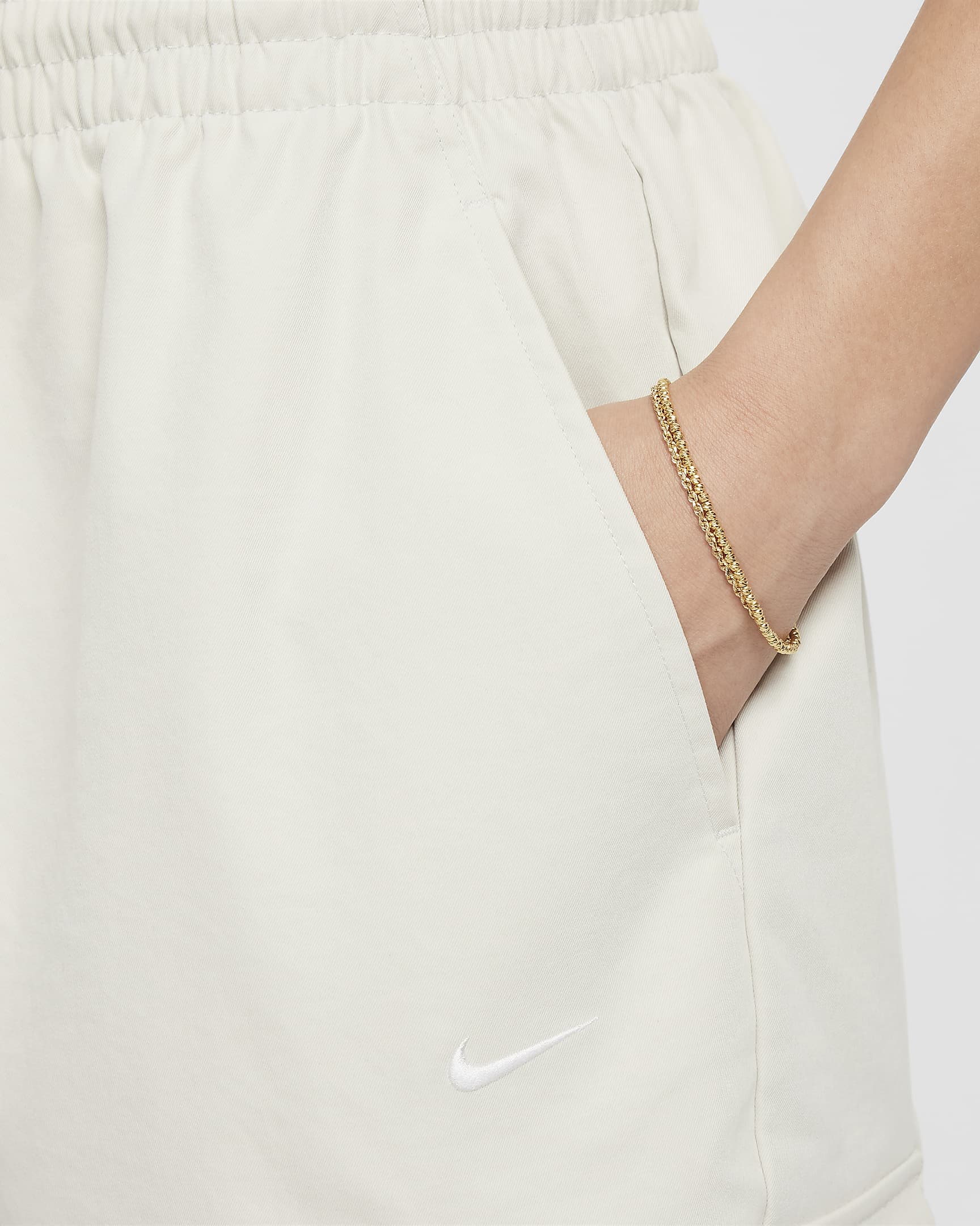 Nike Sportswear Girls' Cargo Trousers - Light Bone/White