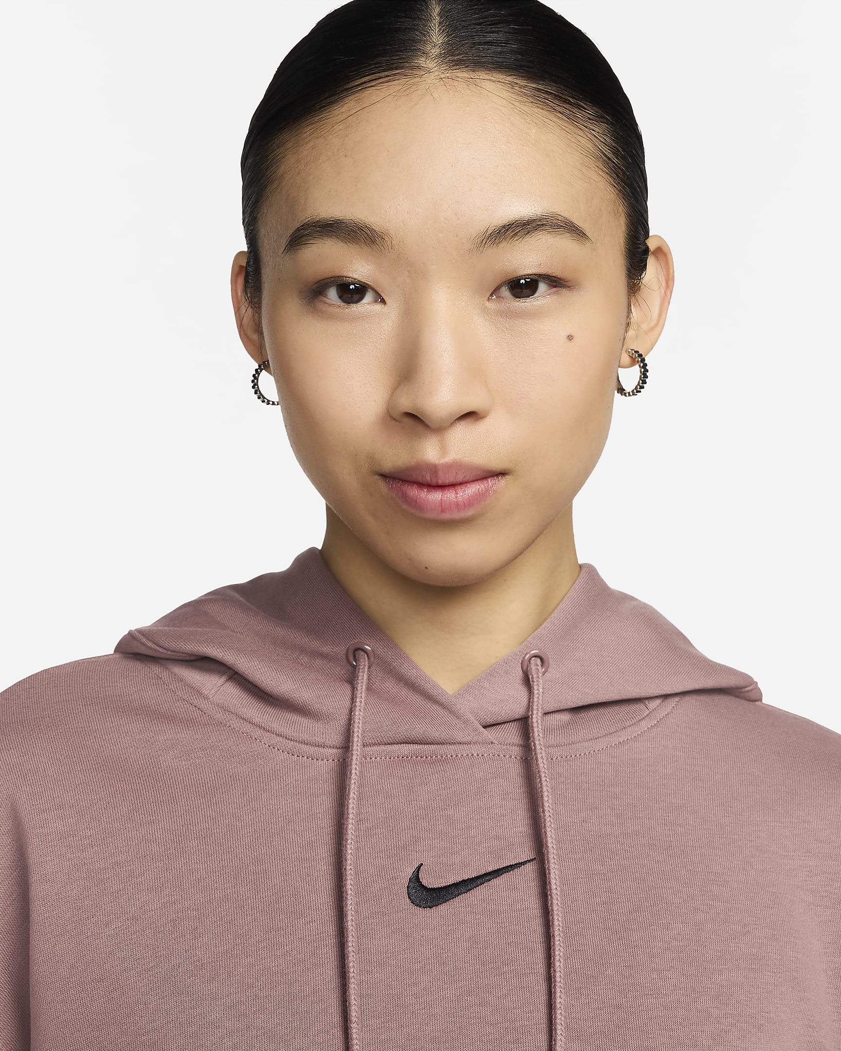 Nike Sportswear Phoenix Fleece Women's Oversized Pullover French Terry Hoodie - Smokey Mauve/Black