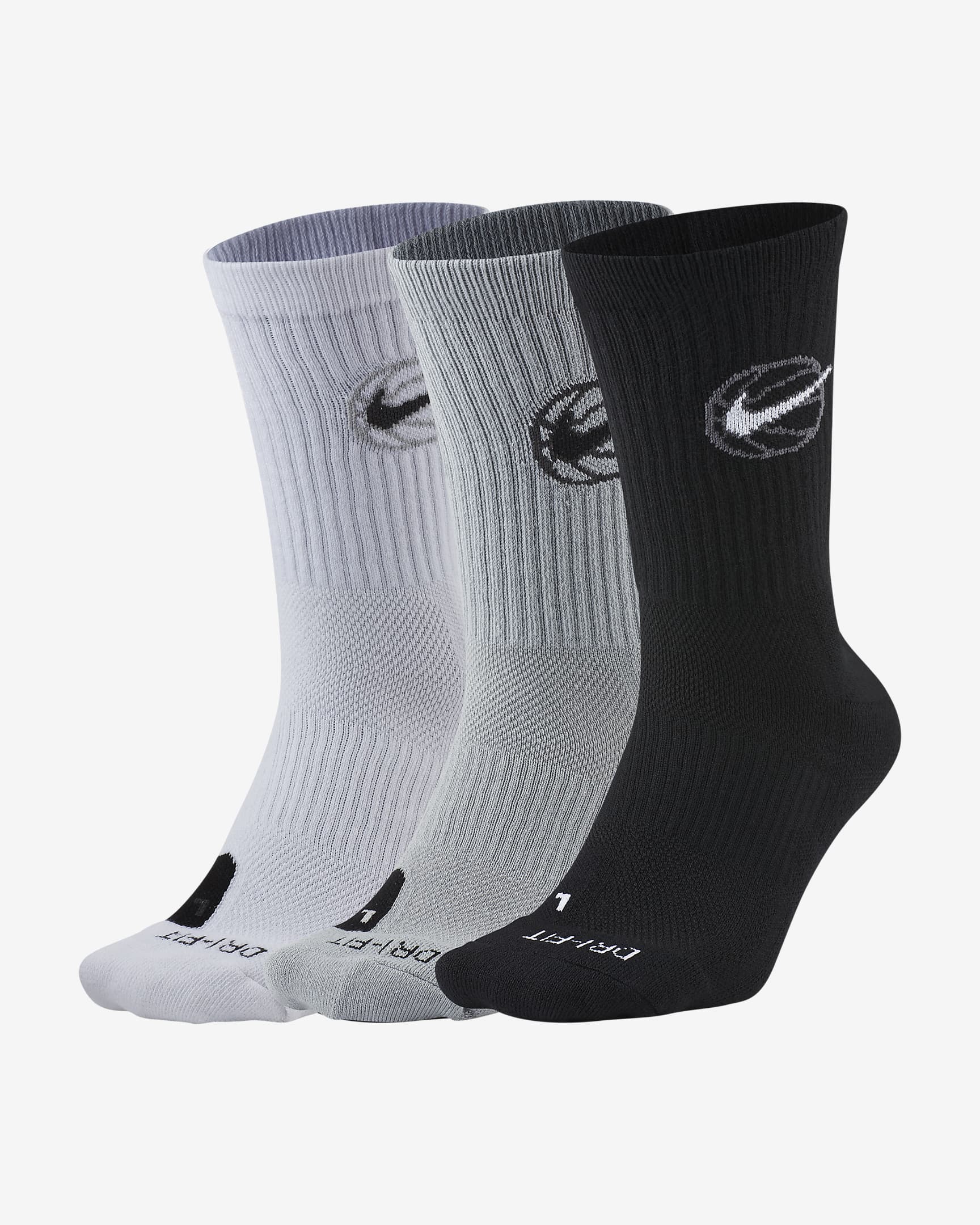 Nike Everyday Crew Basketball Socks (3 Pair) - Multi-Color