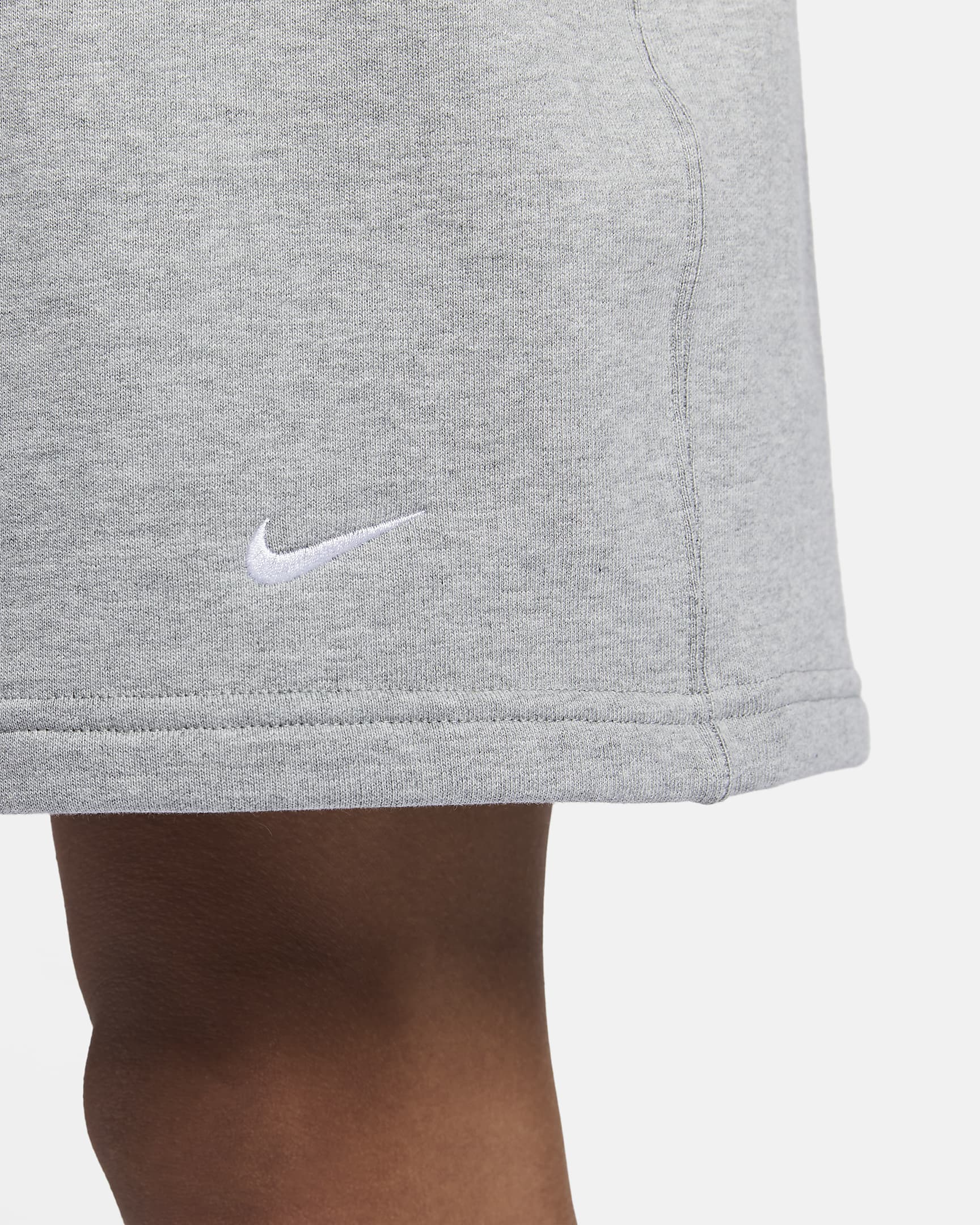 Nike Solo Swoosh Men's French Terry Shorts - Dark Grey Heather/White