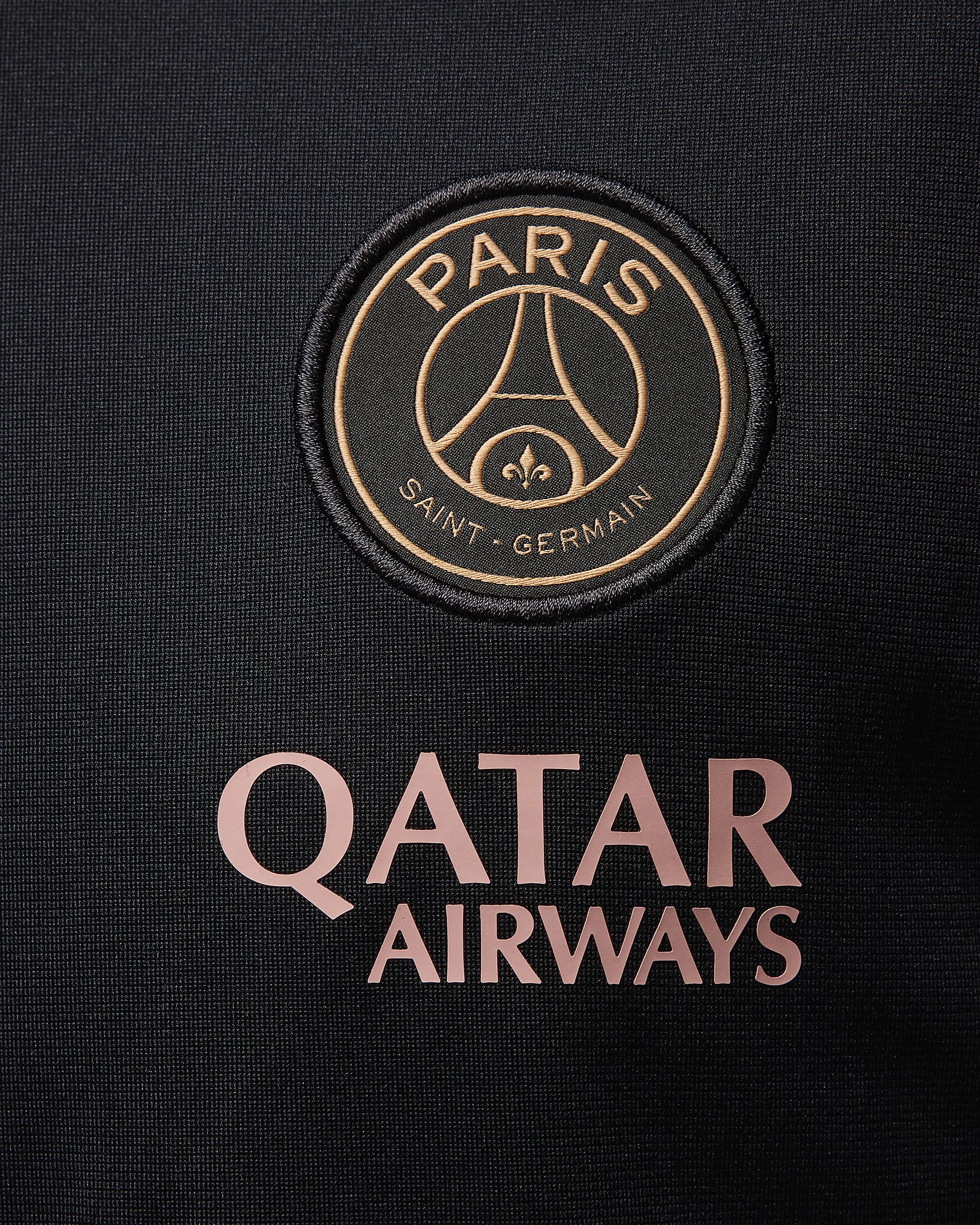 Męski dzianinowy dres piłkarski Jordan Dri-FIT Paris Saint-Germain Strike (wersja trzecia) - Czerń/Rust Pink/Rust Pink