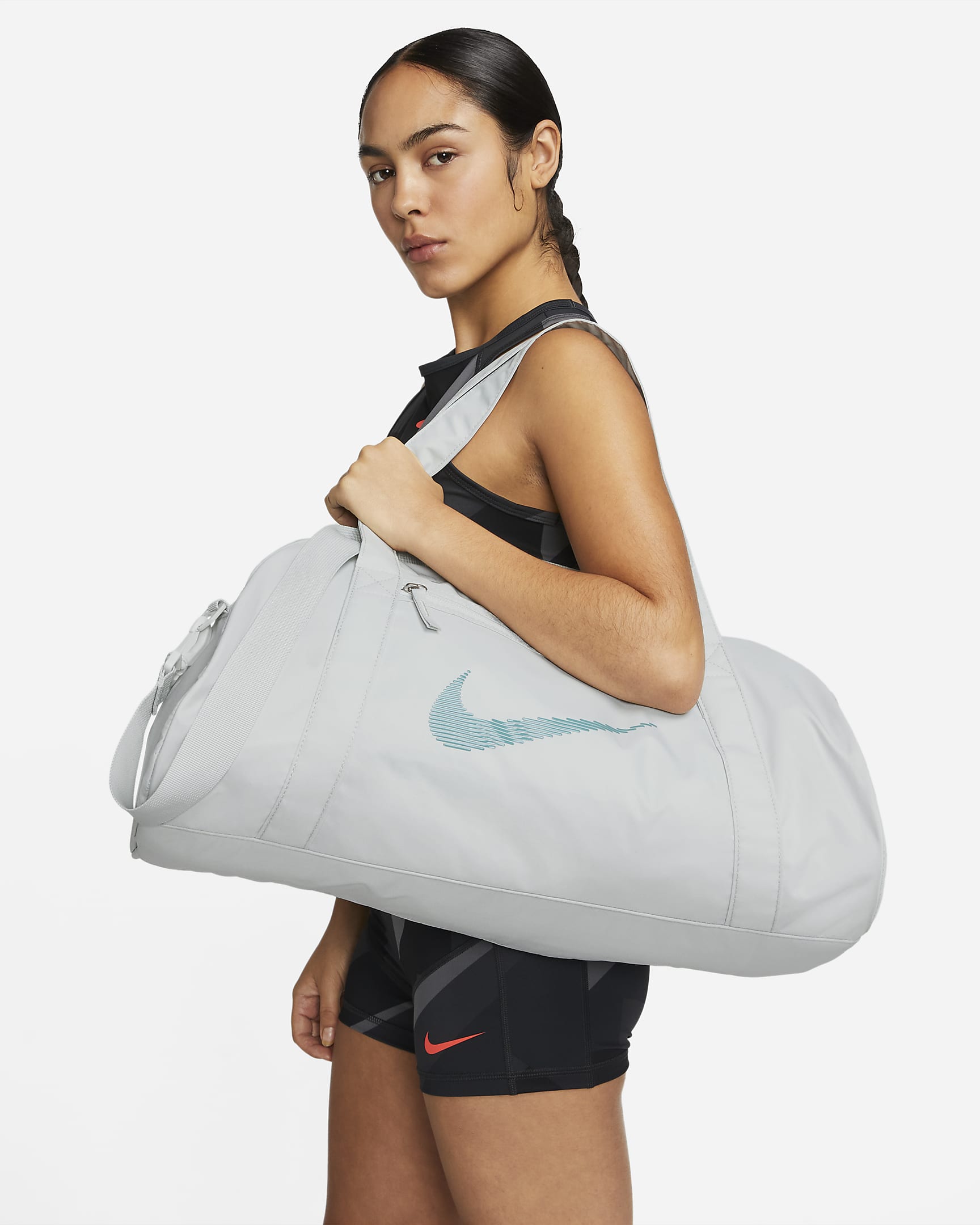 Nike Gym Club Duffel Bag (24L) - Light Silver/Light Silver/Mineral Teal