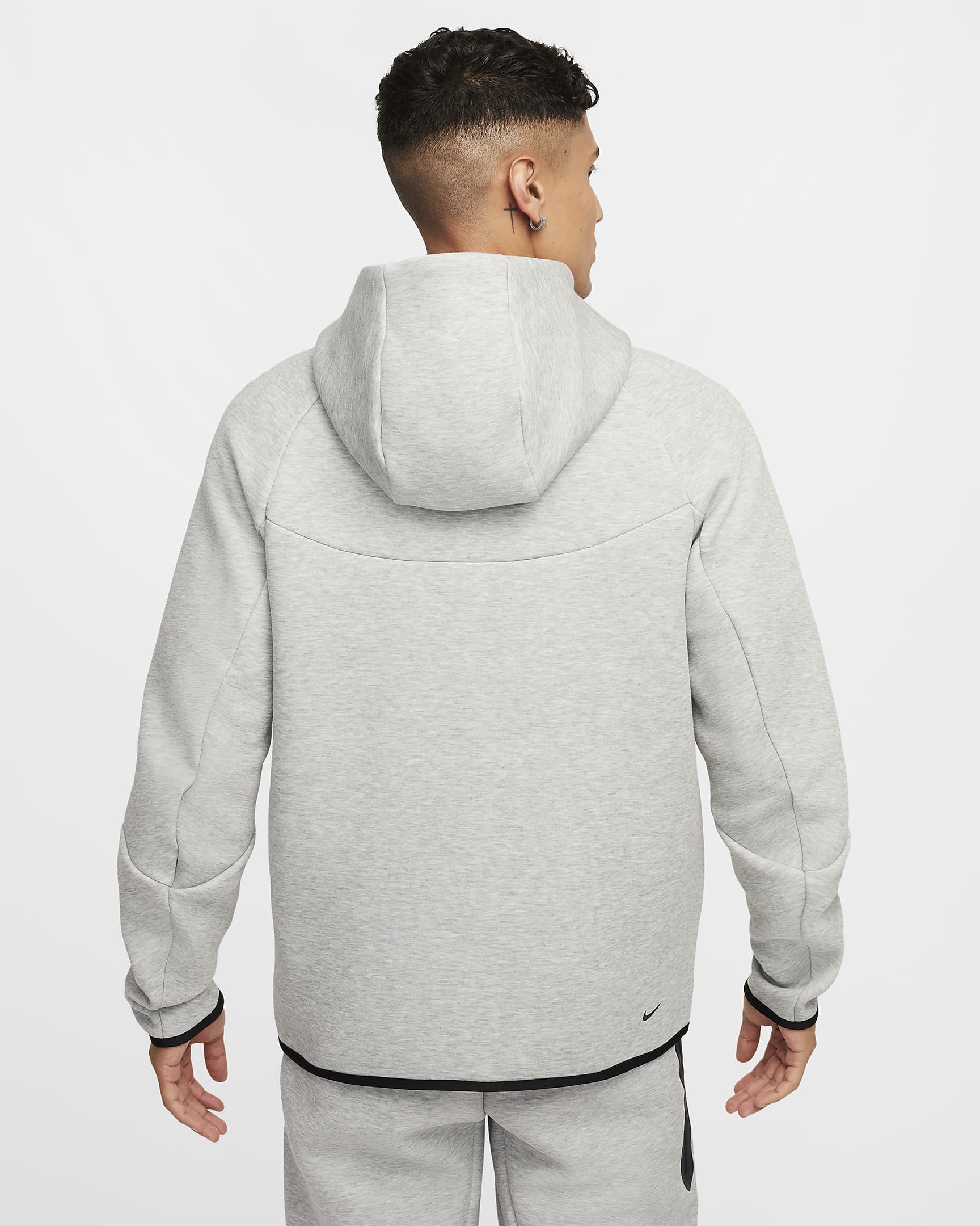 Nike Tech Men's Full-Zip Windrunner Hoodie - Dark Grey Heather/Black