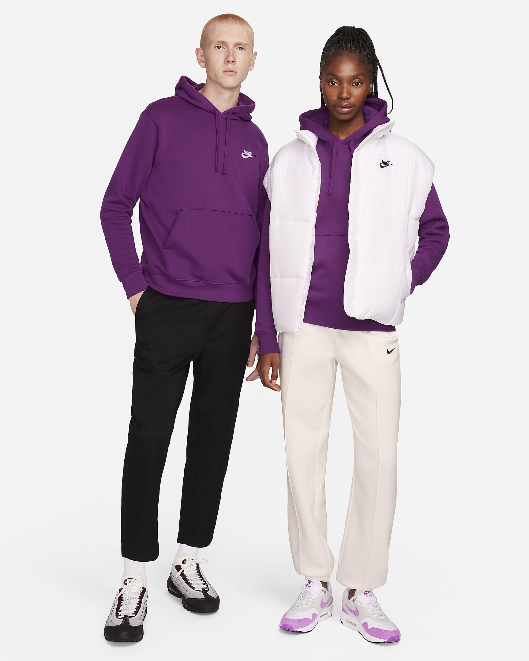 Sweat à capuche Nike Sportswear Club Fleece - Viotech/Viotech/Blanc