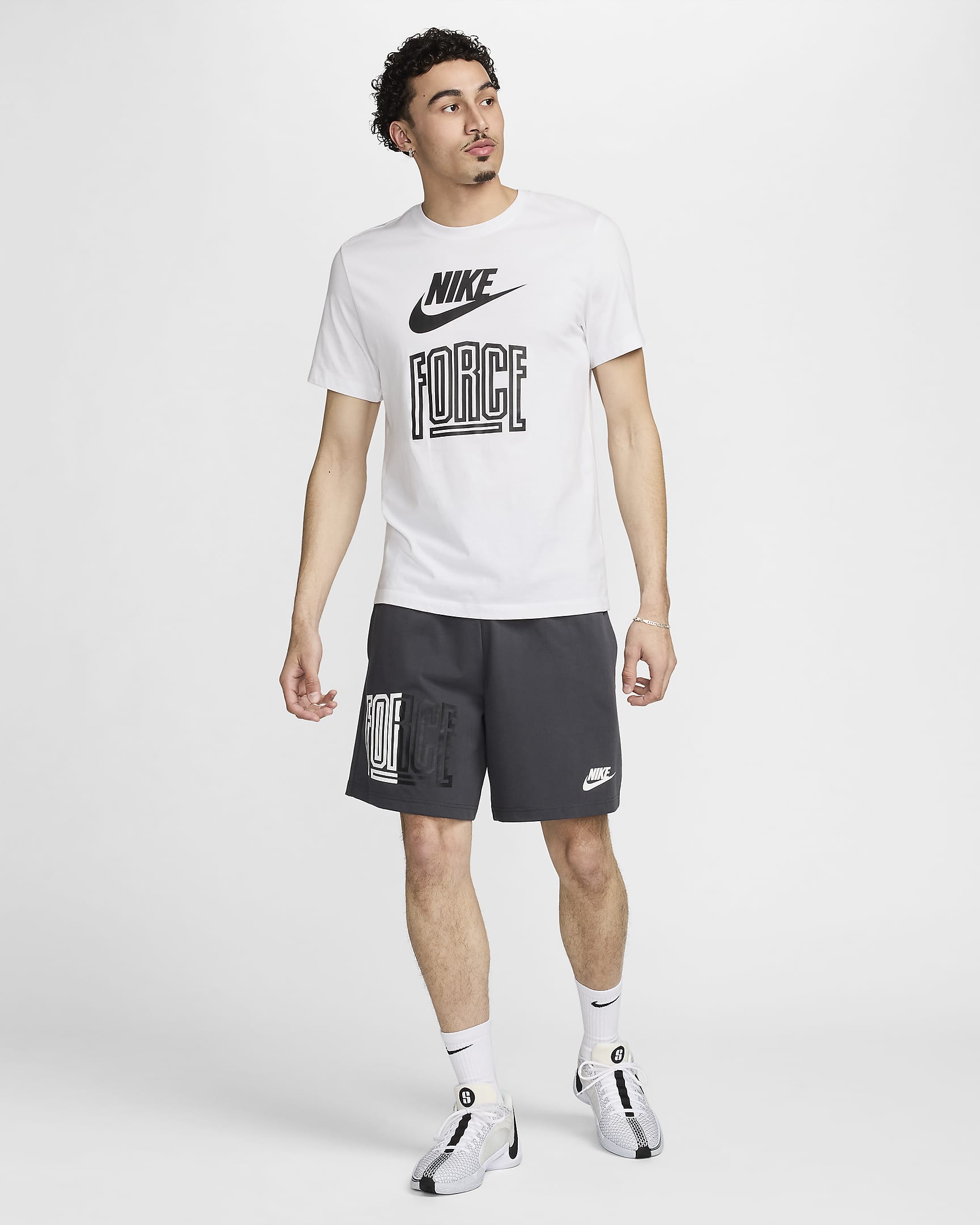 Short de basket Dri-FIT 20 cm Nike Starting 5 pour homme - Dark Smoke Grey/Blanc