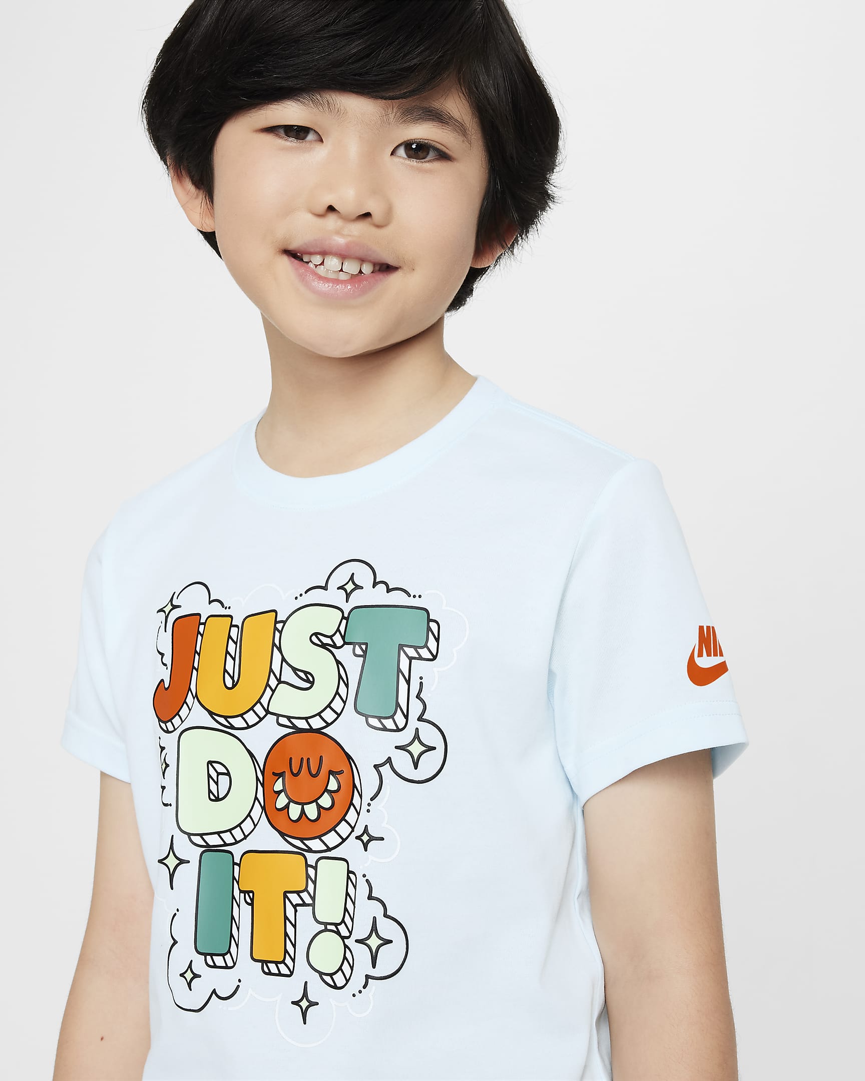 Nike Bubble "Just Do It"-T-shirt til mindre børn - Glacier Blue