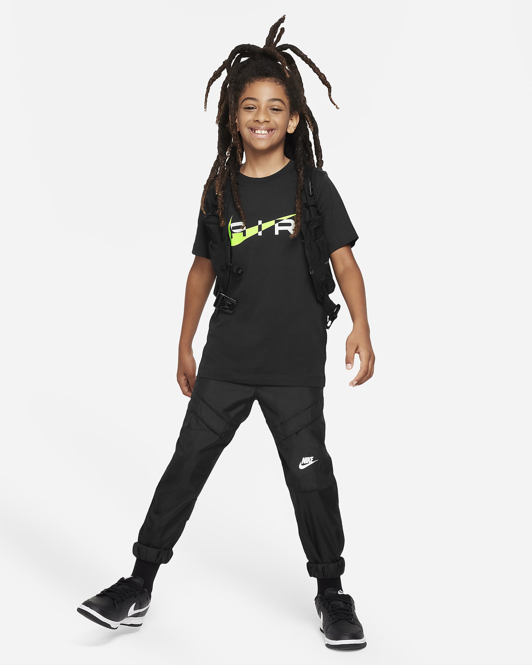 Nike Air Older Kids' (Boys') T-Shirt - Black/Volt