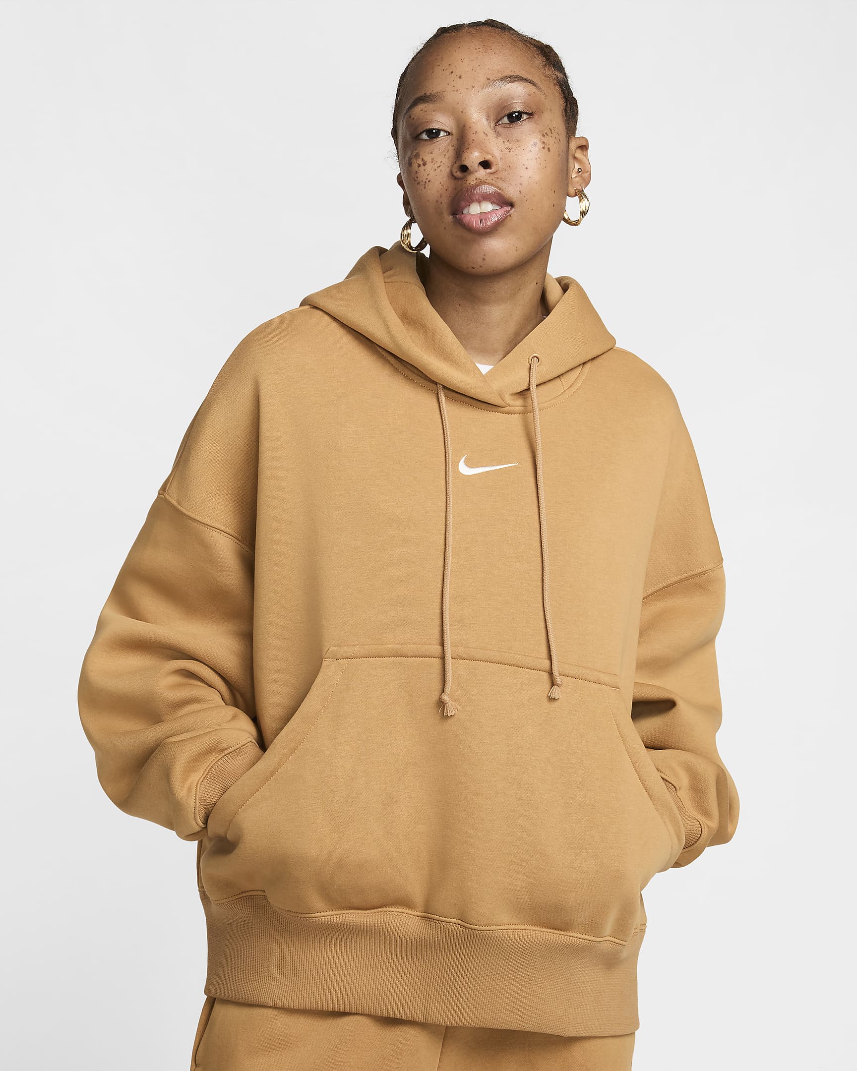 Nike Sportswear Phoenix Fleece Women's Over-Oversized Pullover Hoodie - Flax/Sail