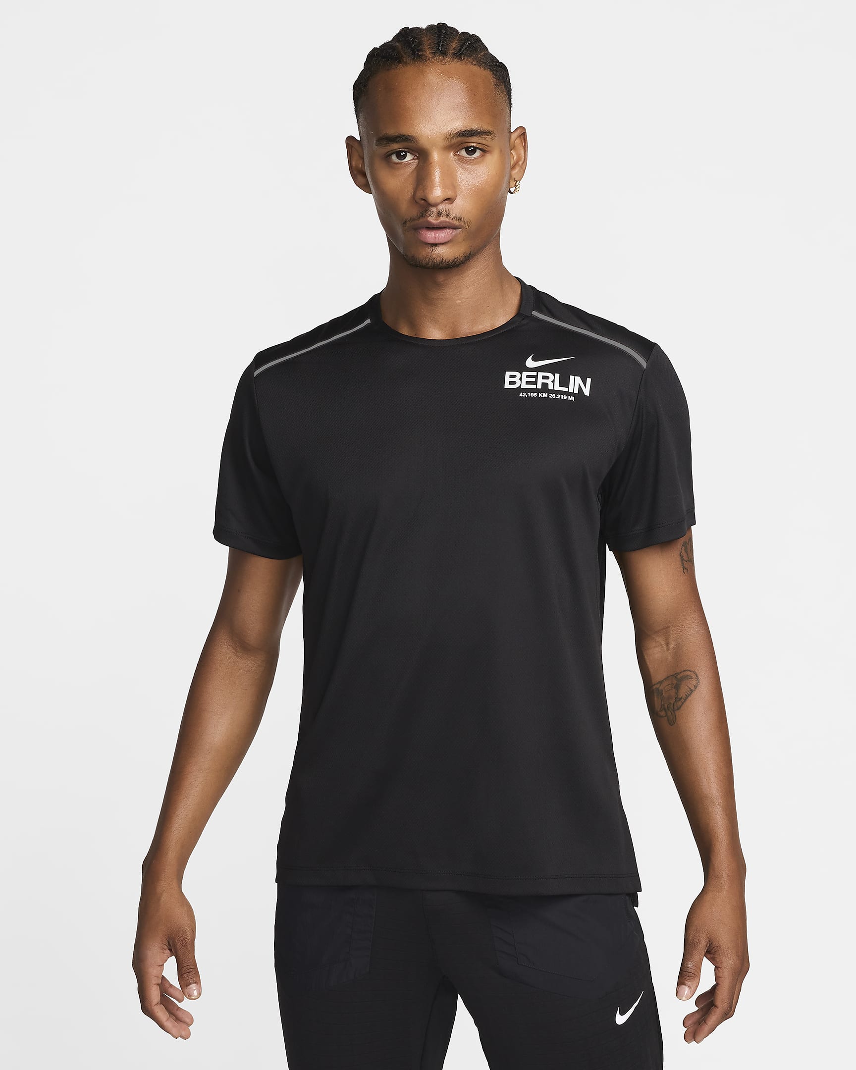 Maglia a manica corta da running Nike Miler – Uomo - Nero