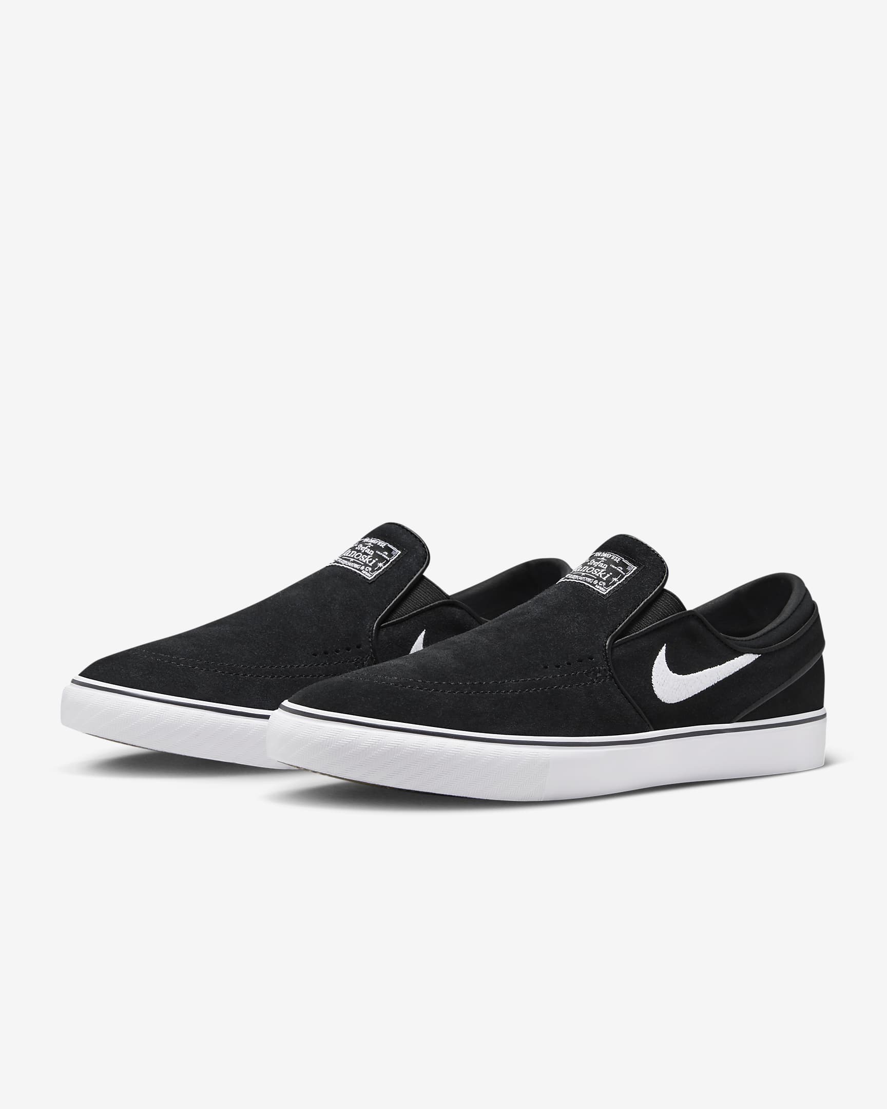 Nike SB Janoski+ Slip Skate Shoes - Black/Black/Black/White