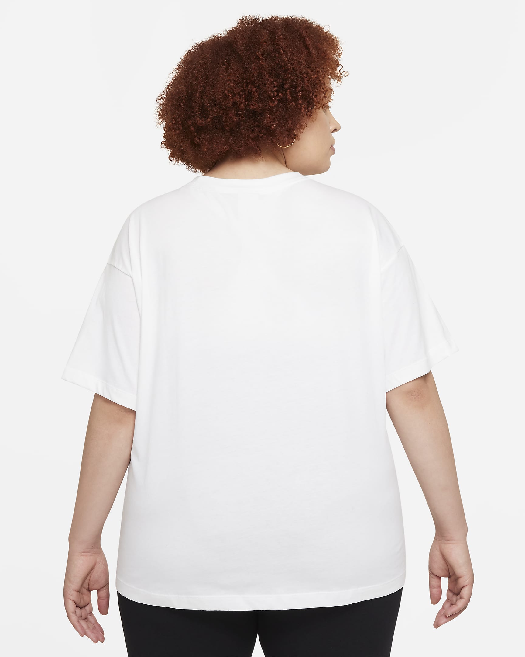 Nike Sportswear Essential Women's Oversized Short-Sleeve Top (Plus Size) - White/Black