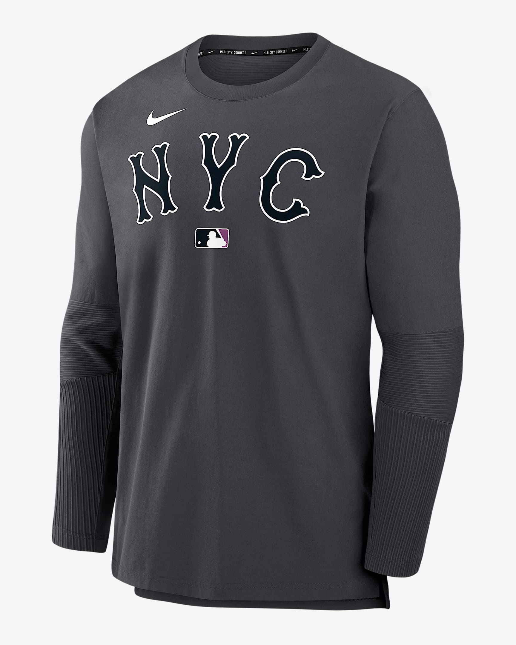 New York Mets Authentic Collection City Connect Player Men's Nike Dri-FIT MLB Pullover Jacket - Anthracite
