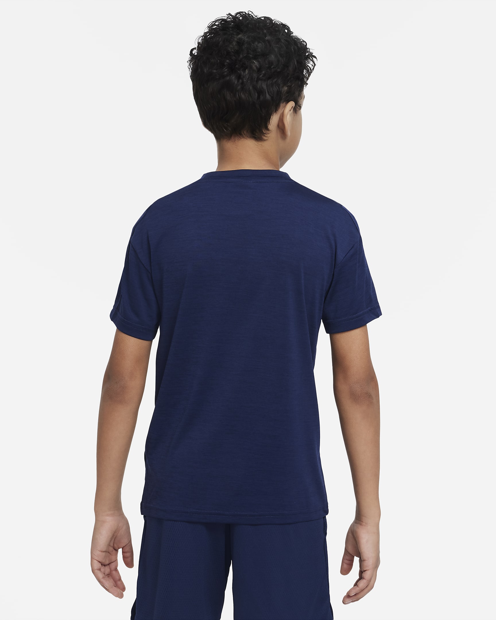 Nike Dri-FIT rövid ujjú edzőfelső nagyobb gyerekeknek (fiúknak) - Midnight Navy/University Blue