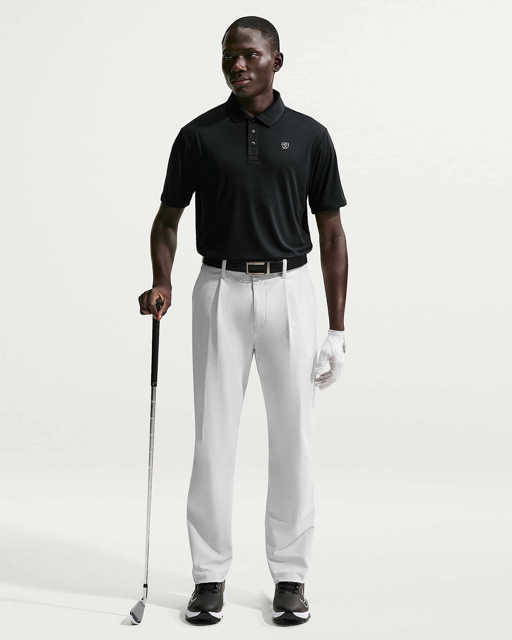 Nike Par Men's Dri-FIT Chest-Logo Golf Polo - Black/White