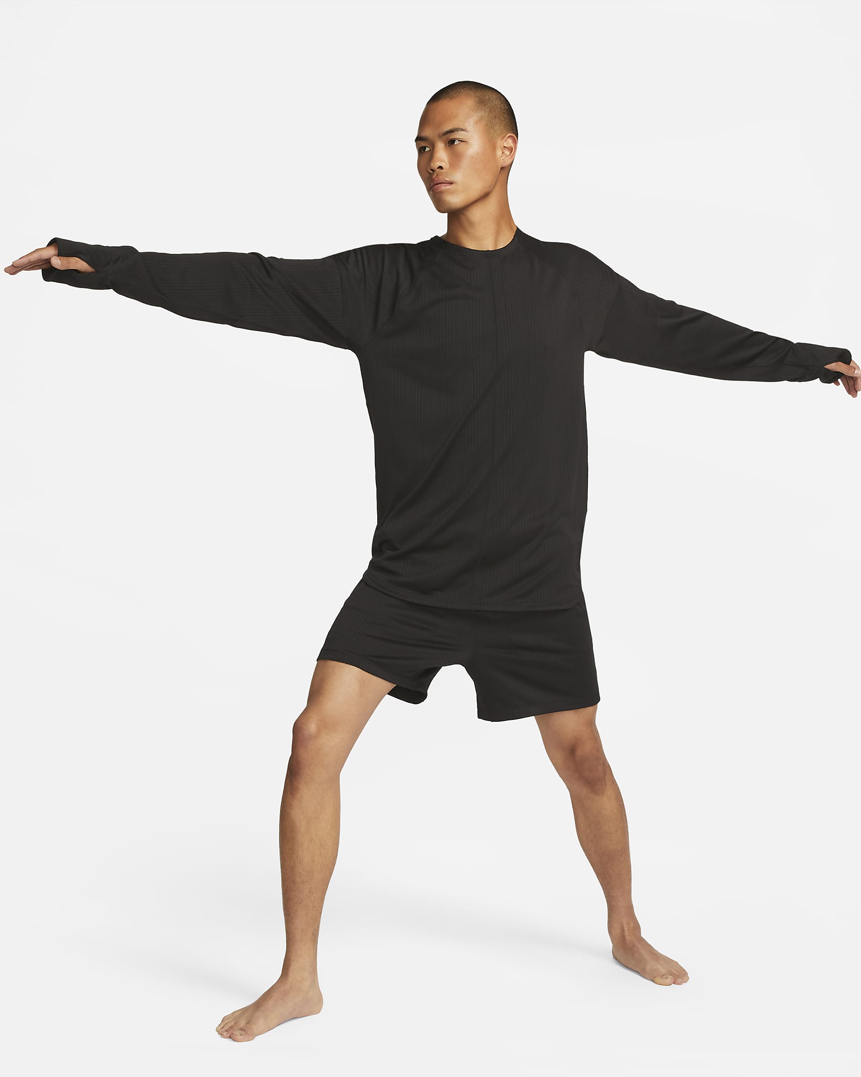 Nike Yoga Men's Dri-FIT Crew Top - Black/Black